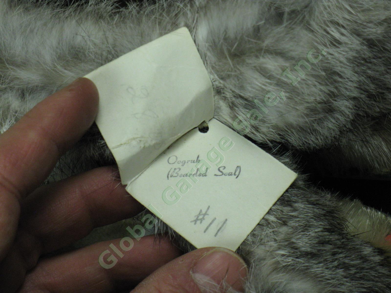 NOS Vtg Eskimo Indian Hand Beaded Alaska Seal Skin Fur Moccasin Slippers 12" NR! 6
