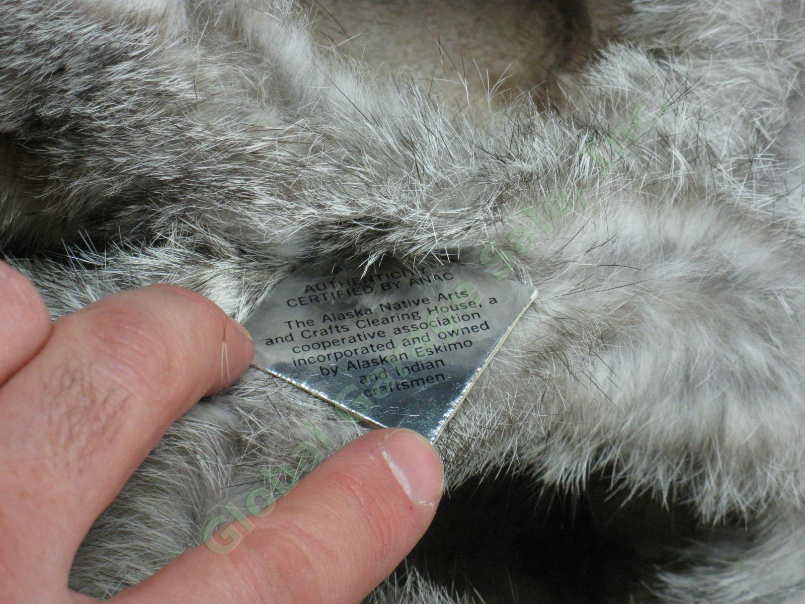 NOS Vtg Eskimo Indian Hand Beaded Alaska Seal Skin Fur Moccasin Slippers 12" NR! 7