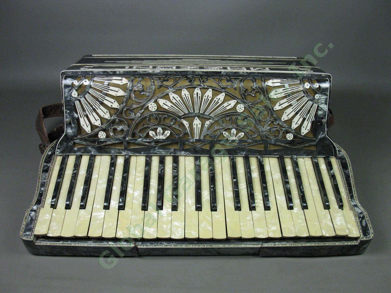 Vtg Antique 41 Key 120 Bass Button Mazzoni Piano Accordion + Case Enrico Massoni 1