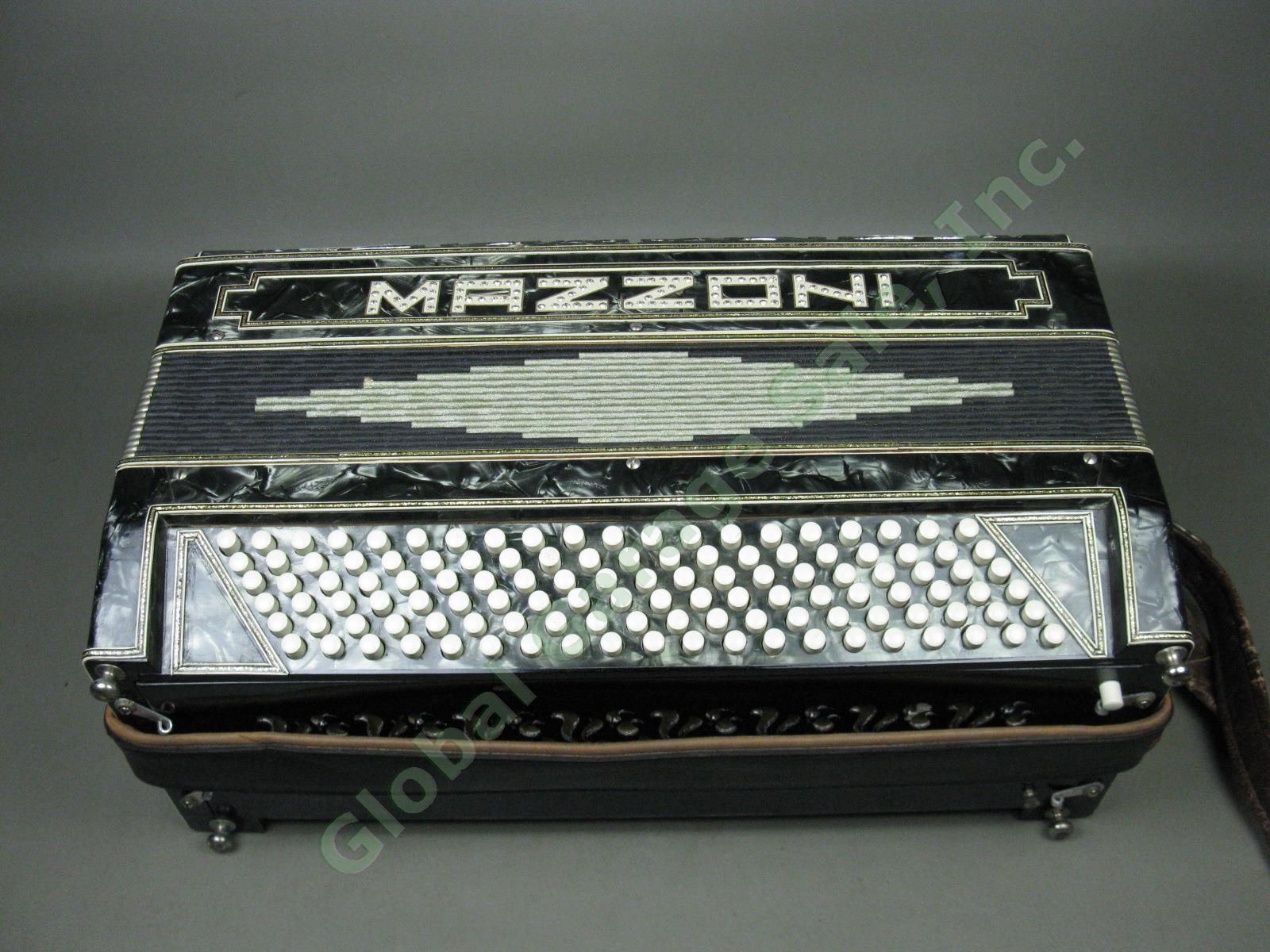 Vtg Antique 41 Key 120 Bass Button Mazzoni Piano Accordion + Case Enrico Massoni 10