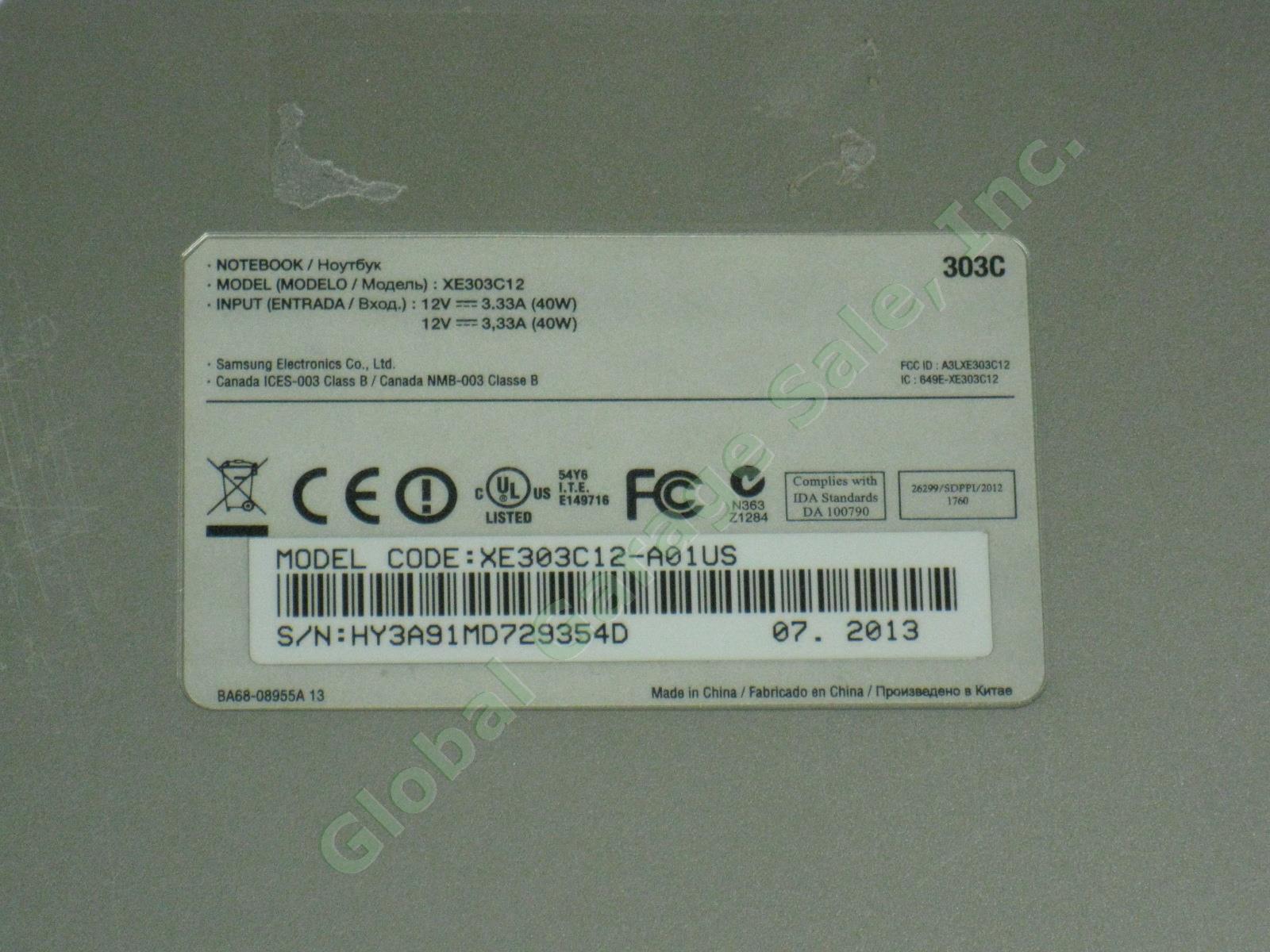 Samsung Chromebook Netbook Computer XE303C12 11.6" 1.7 GHz 2GB RAM 16GB NO RES! 4
