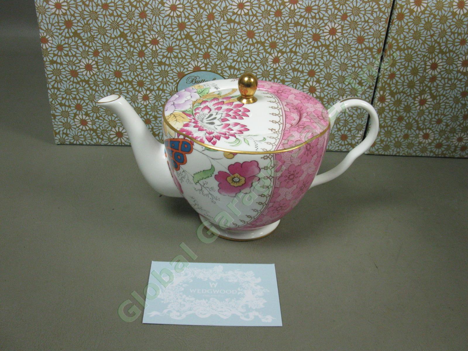 Wedgwood Butterfly Bloom Set W/ Boxes Serving Bowl Sm + L Teapots & Platter Lot 3