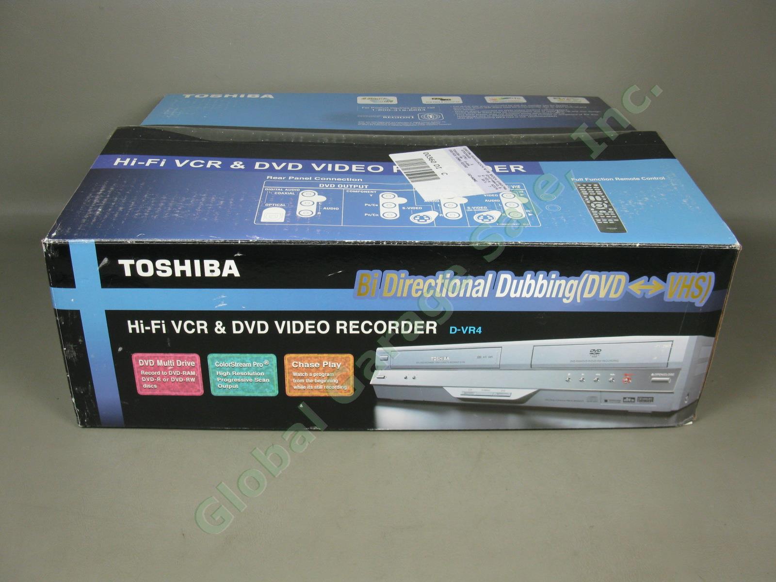 NEW IN BOX Toshiba VCR DVD Video CD-R CD-RW Player Recorder D-VR4SU No Reserve!