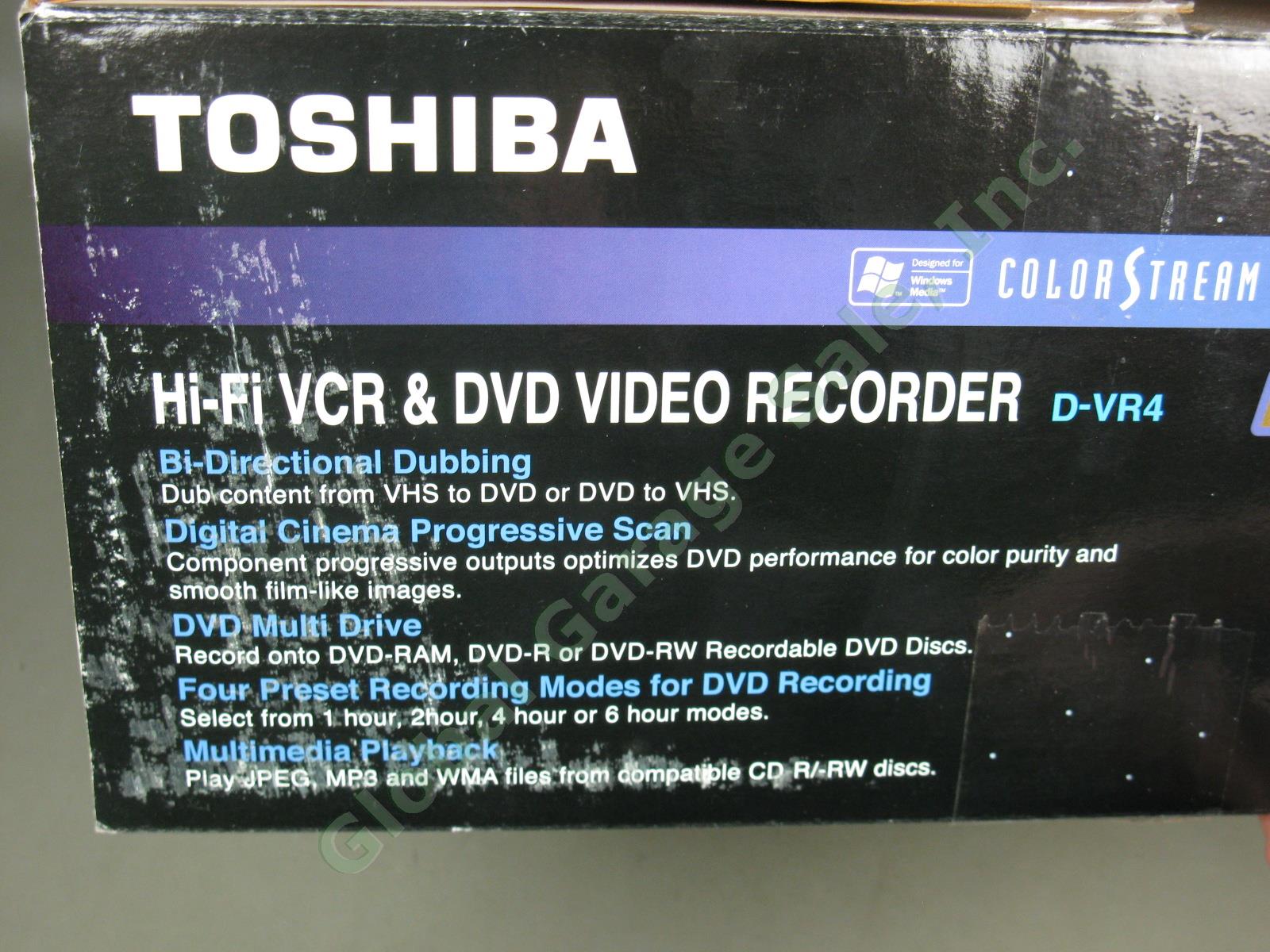 NEW IN BOX Toshiba VCR DVD Video CD-R CD-RW Player Recorder D-VR4SU No Reserve! 4