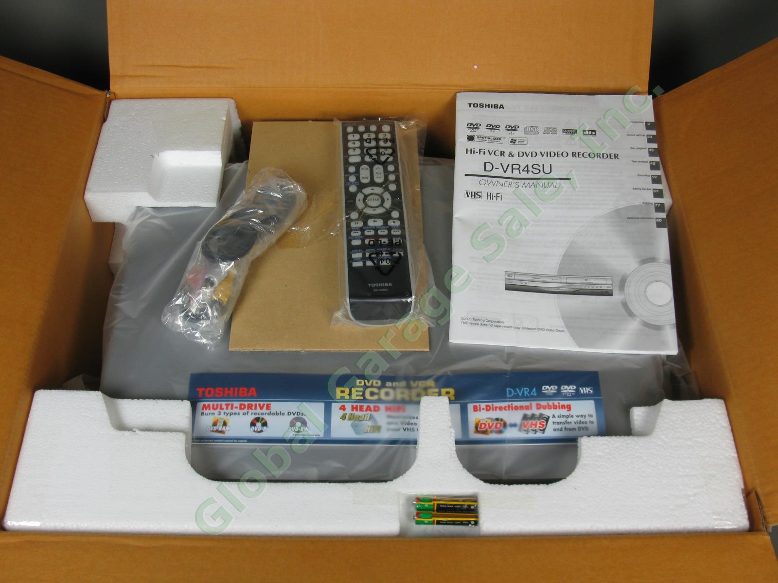 NEW IN BOX Toshiba VCR DVD Video CD-R CD-RW Player Recorder D-VR4SU No Reserve! 5