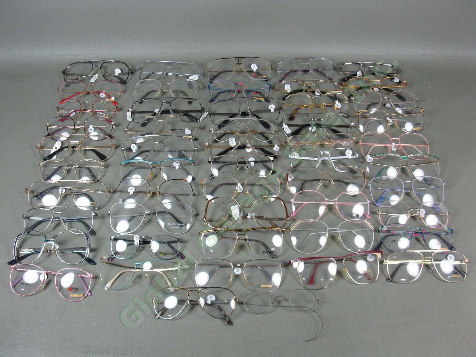 53 Pairs NEW NOS Metal Eyeglass Glasses Frames Lot Pierre Cardin Vogue Zeiss NR!