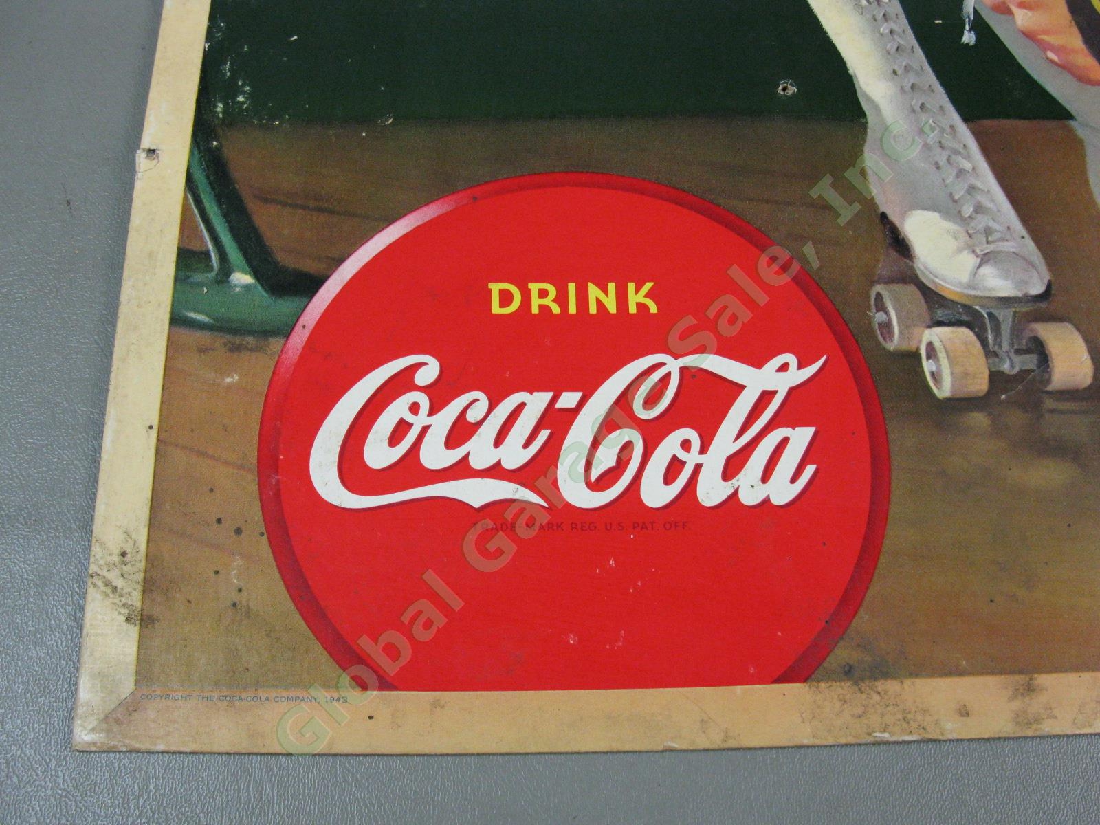 Rare 1943 Drink Coca Cola Start Refreshed Cardboard Litho Sign Judy Garland NR! 3
