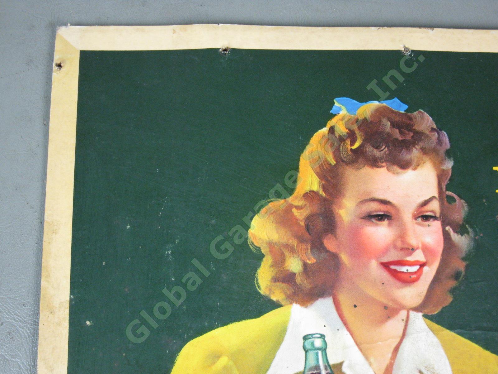 Rare 1943 Drink Coca Cola Start Refreshed Cardboard Litho Sign Judy Garland NR! 6