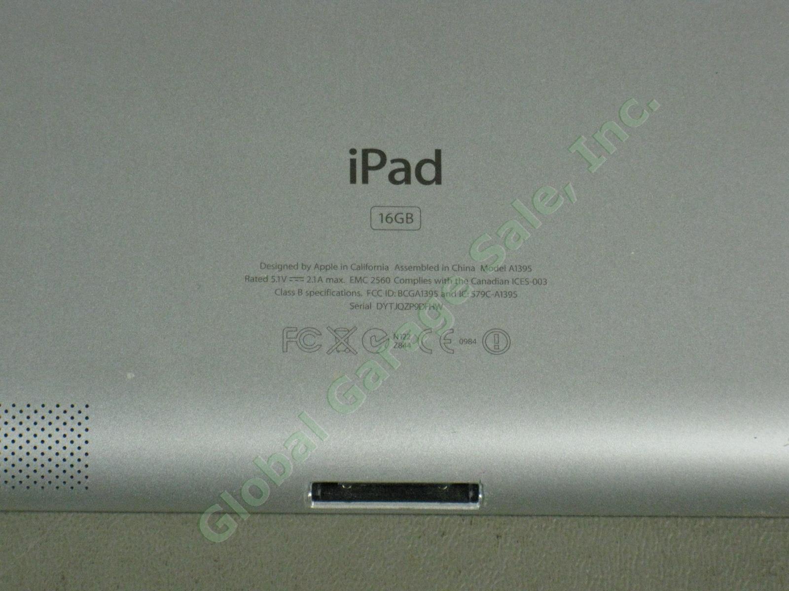 Apple iPad 2 Wifi 16GB Black Tablet Factory Reset MC770LL/A A1395 No Reserve! 4