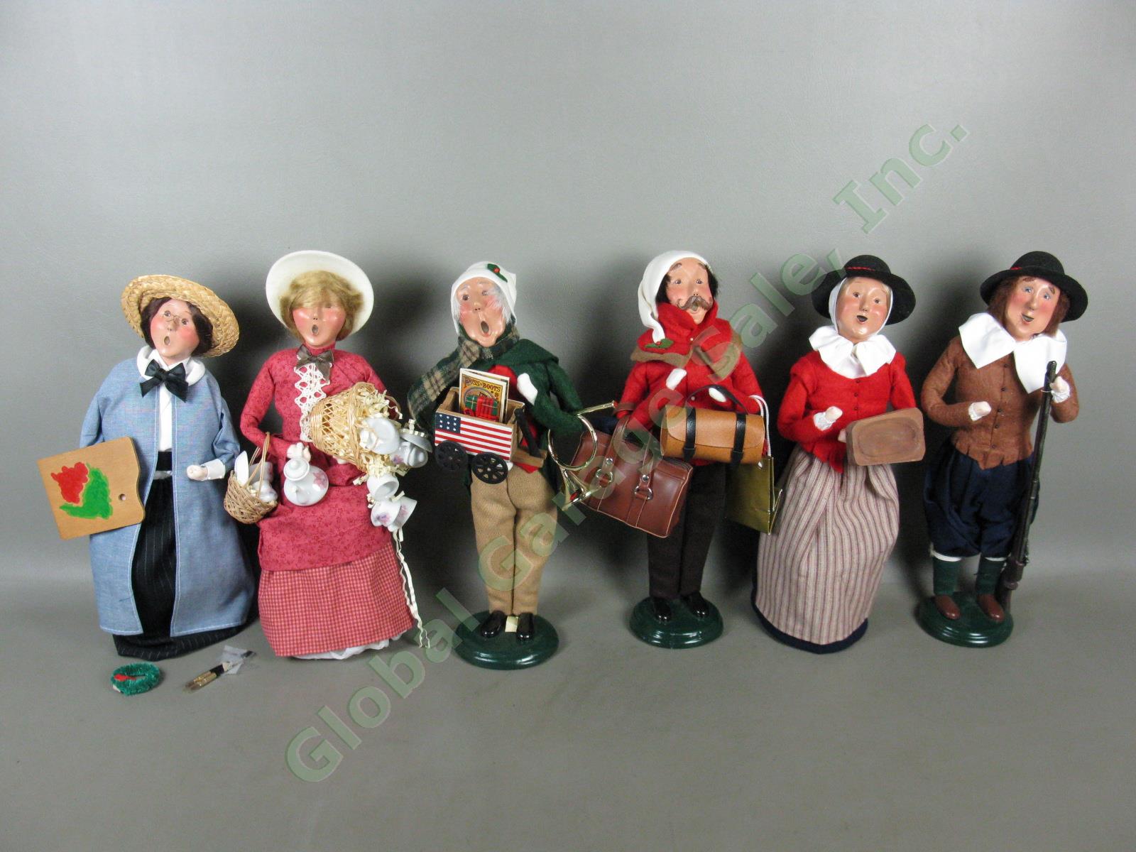 6 Vtg Byers Choice Caroler Man Woman Figurine Figure Collection Lot 1998-2000 NR