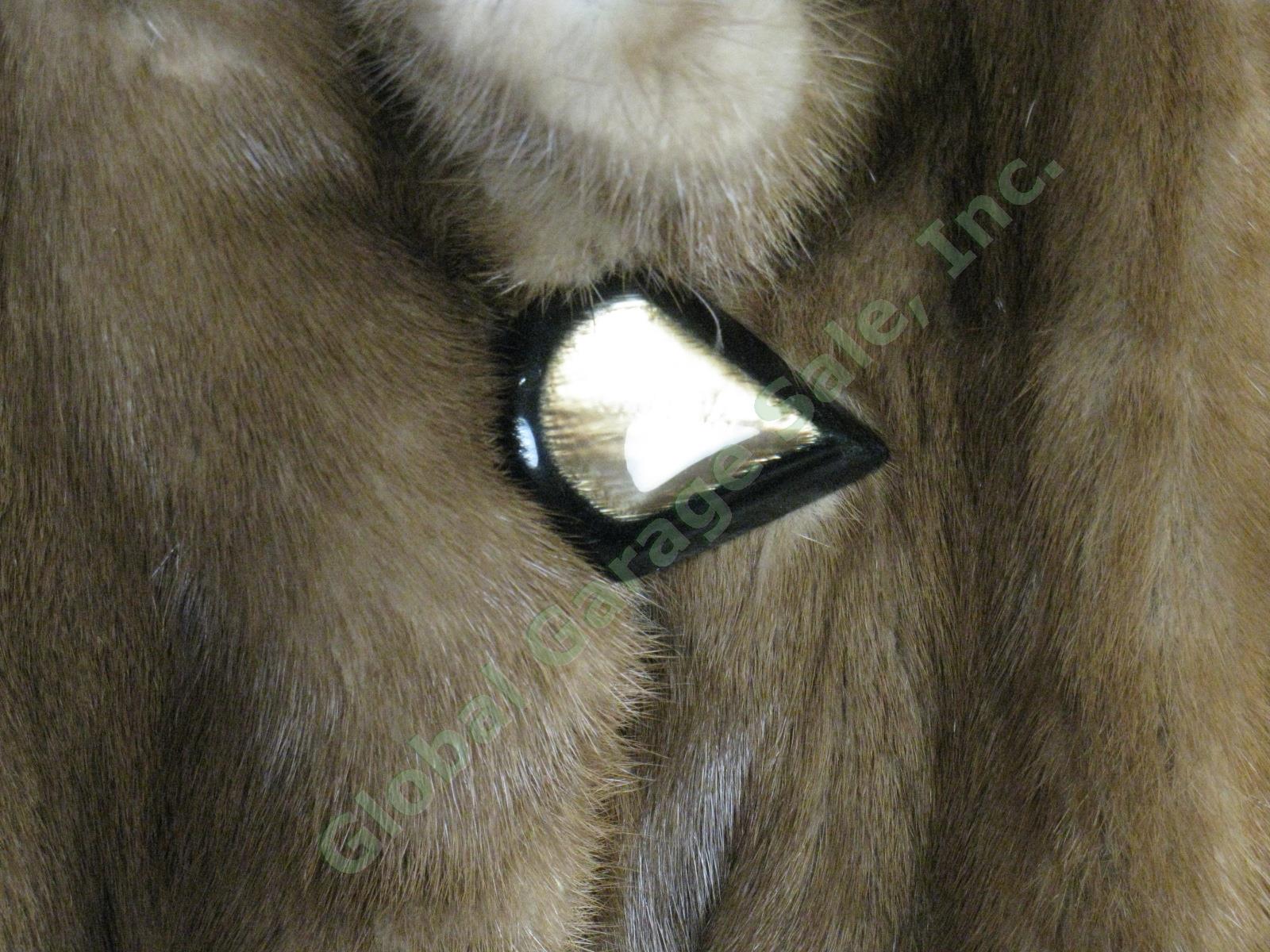 Vtg Antique Monogrammed Ladies Womens 3/4 Length Mink Fur Winter Coat Jacket 12 1