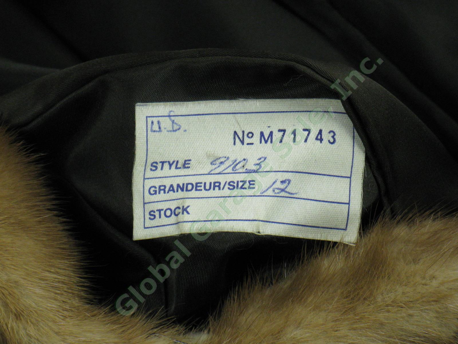 Vtg Antique Monogrammed Ladies Womens 3/4 Length Mink Fur Winter Coat Jacket 12 6