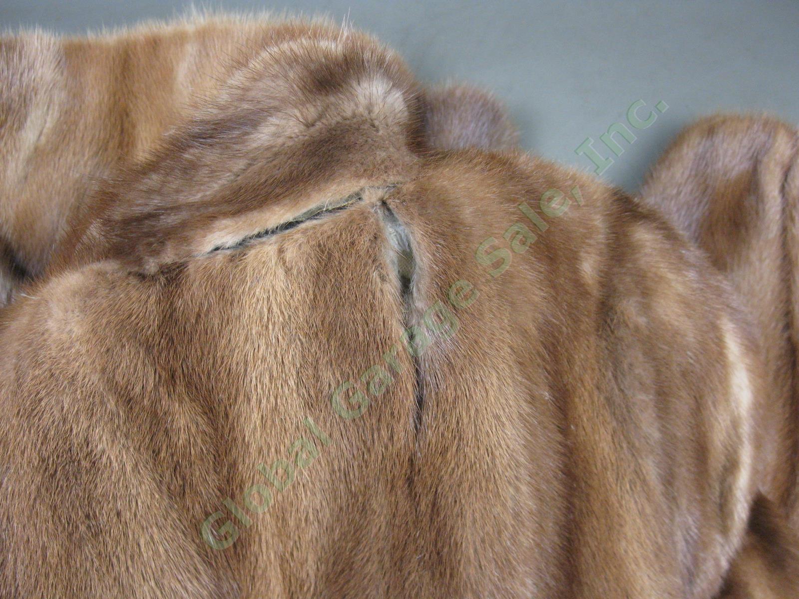 Vtg Antique Monogrammed Ladies Womens 3/4 Length Mink Fur Winter Coat Jacket 12 9
