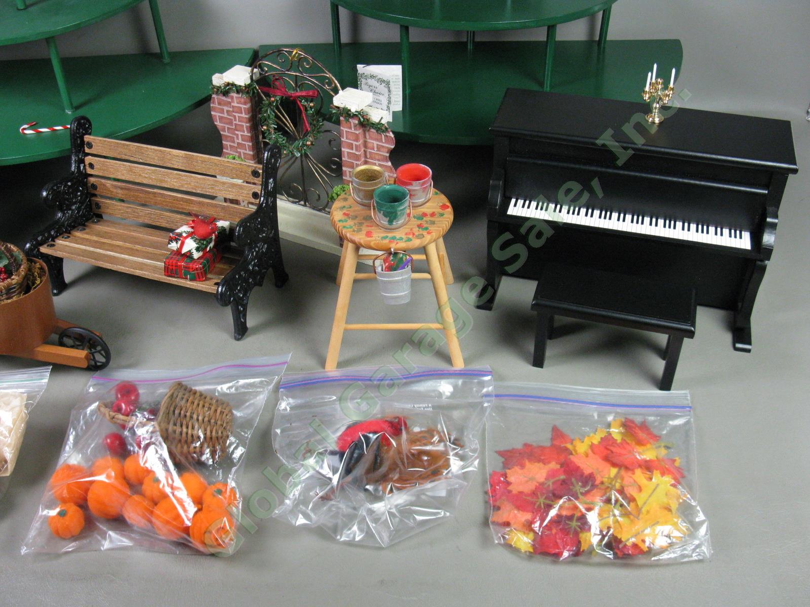 Byers Choice Caroler Accessory Lot Display Risers Piano Bench Table Furniture NR 2