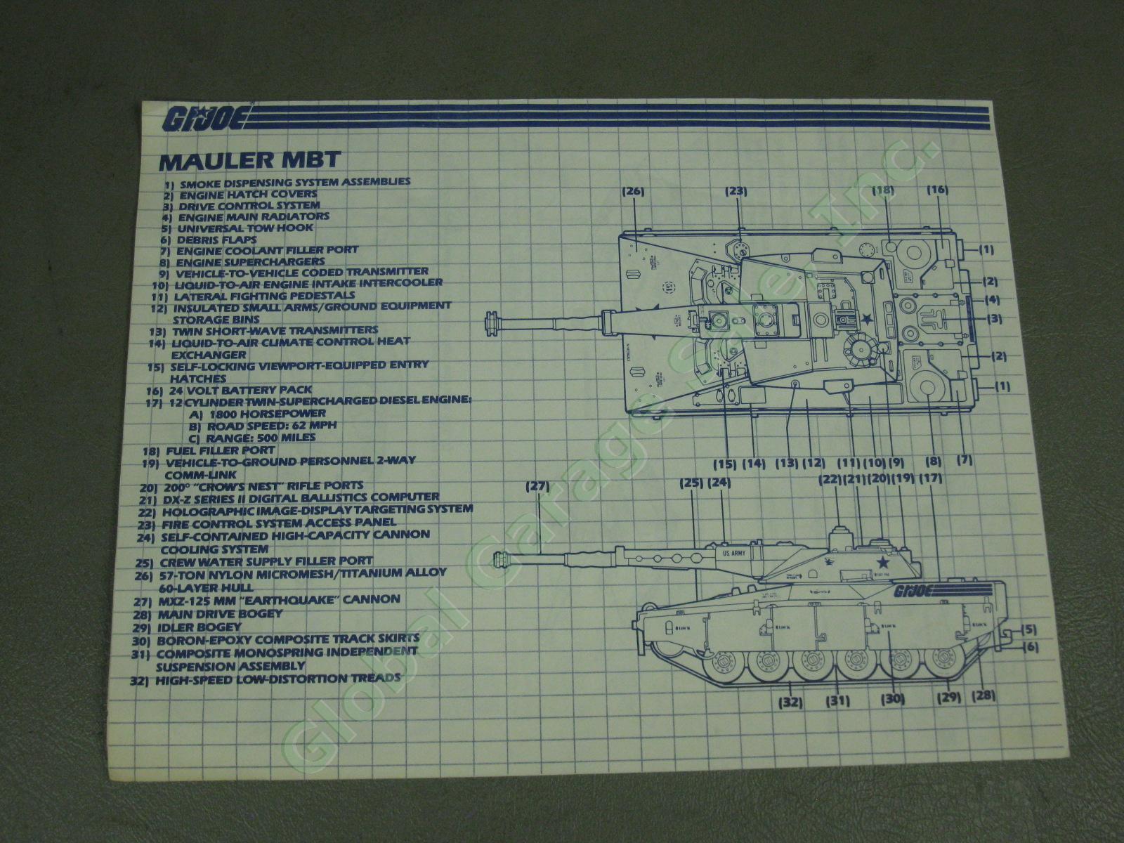 Vtg 1985 GI Joe Heavy Metal Driver Figure WITH MIC + Mauler Tank Vehicle Lot NR! 14