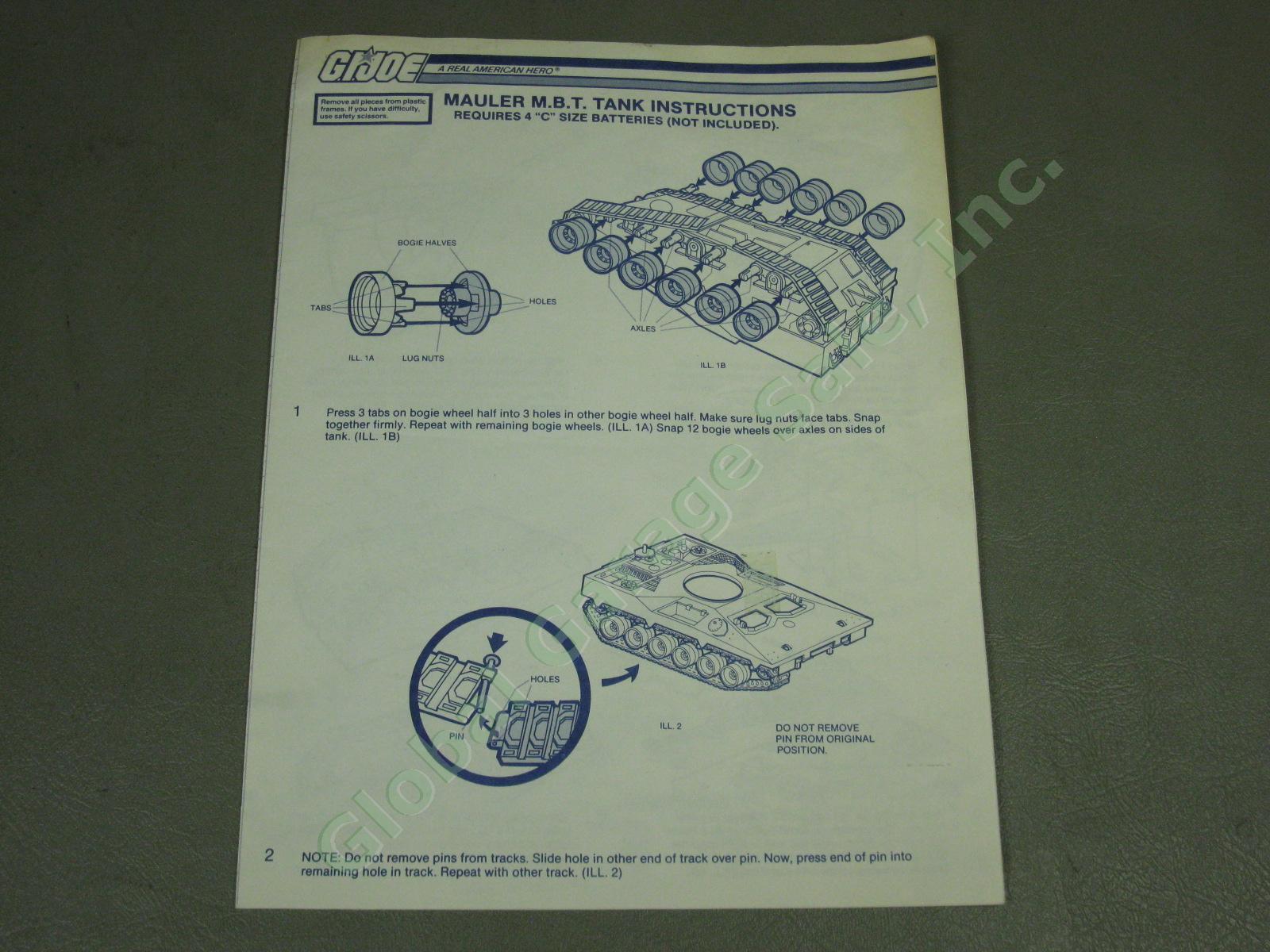Vtg 1985 GI Joe Heavy Metal Driver Figure WITH MIC + Mauler Tank Vehicle Lot NR! 15