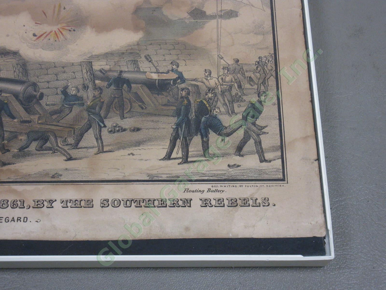 E B C Kellogg Lithograph Attack Upon Fort Sumter April 12 13 1861 Southern Rebel 5