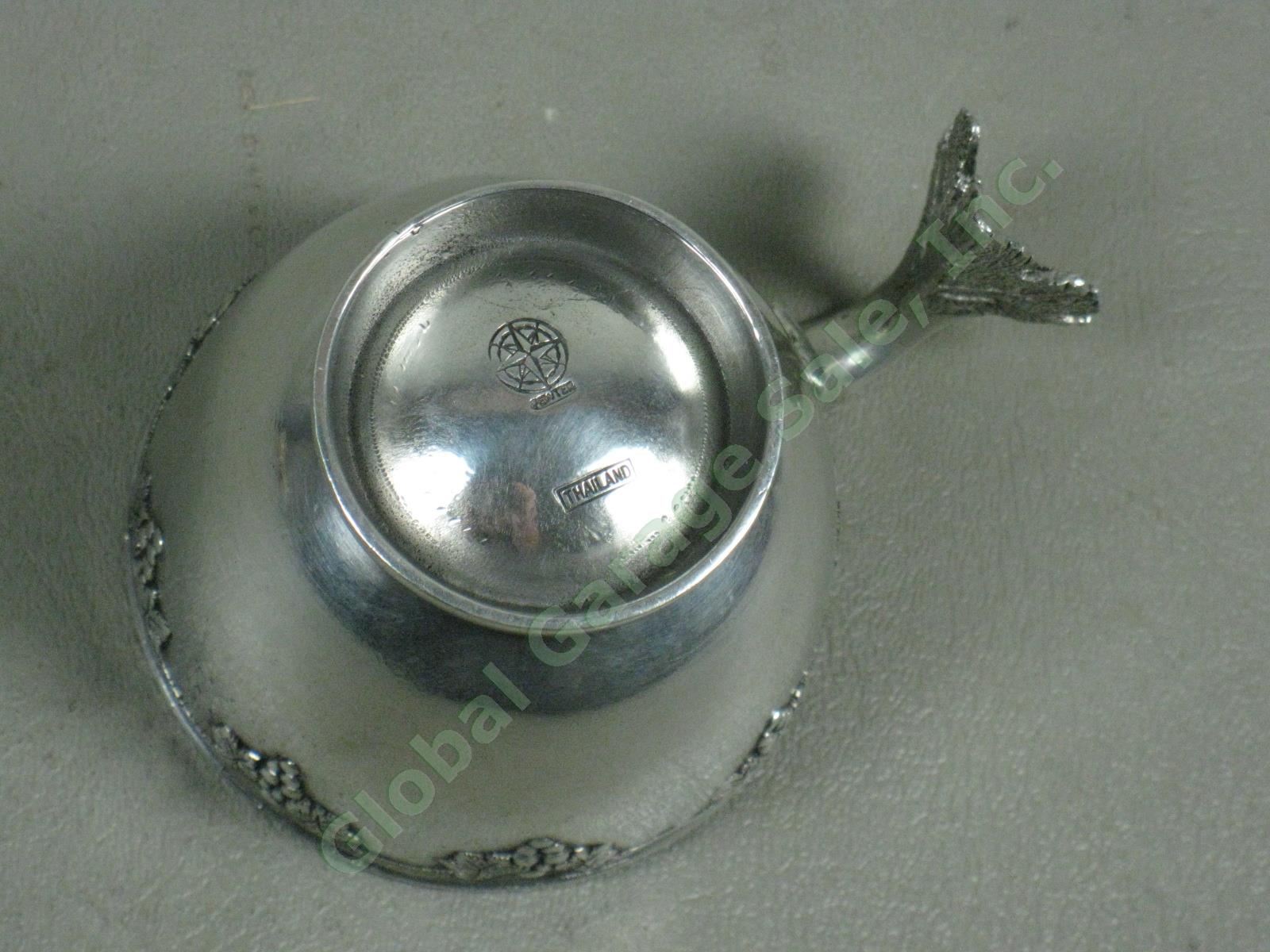 Pewter Grape Motif Punch Bowl 14"x9" w/ Cup Four Points By Shirley Store Display 12