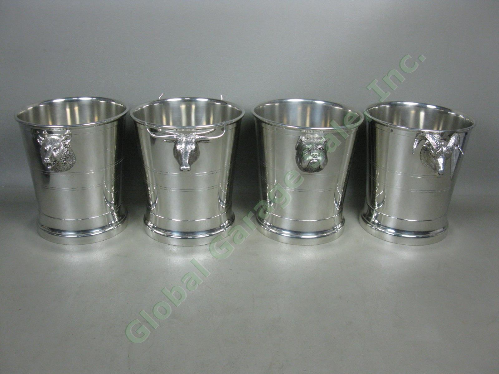 4 NEW Pewter Champagne Ice Buckets Four Points By Shirley