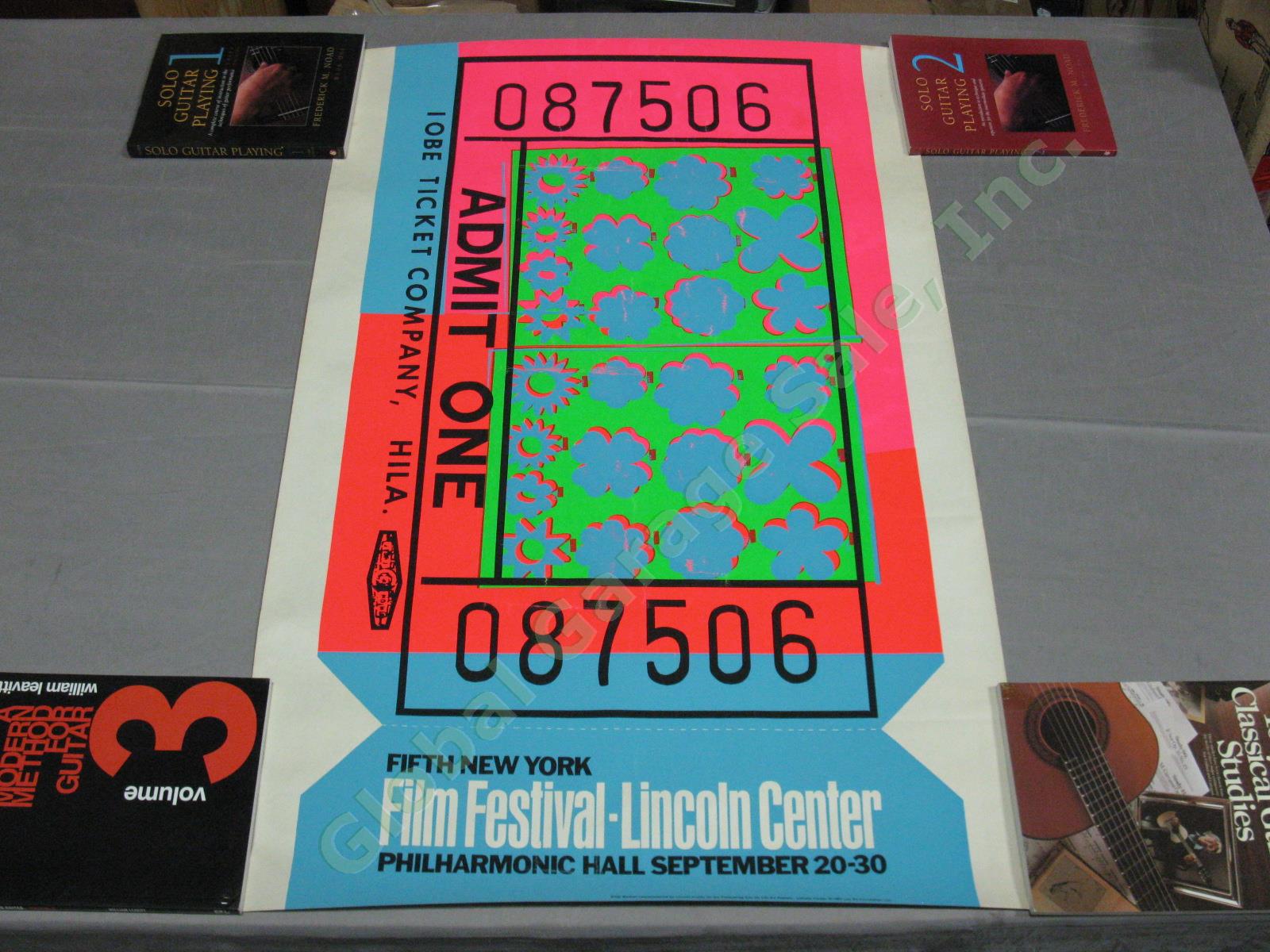 Original Andy Warhol 1967 Lincoln Center Film Festival Ticket Screenprint Poster