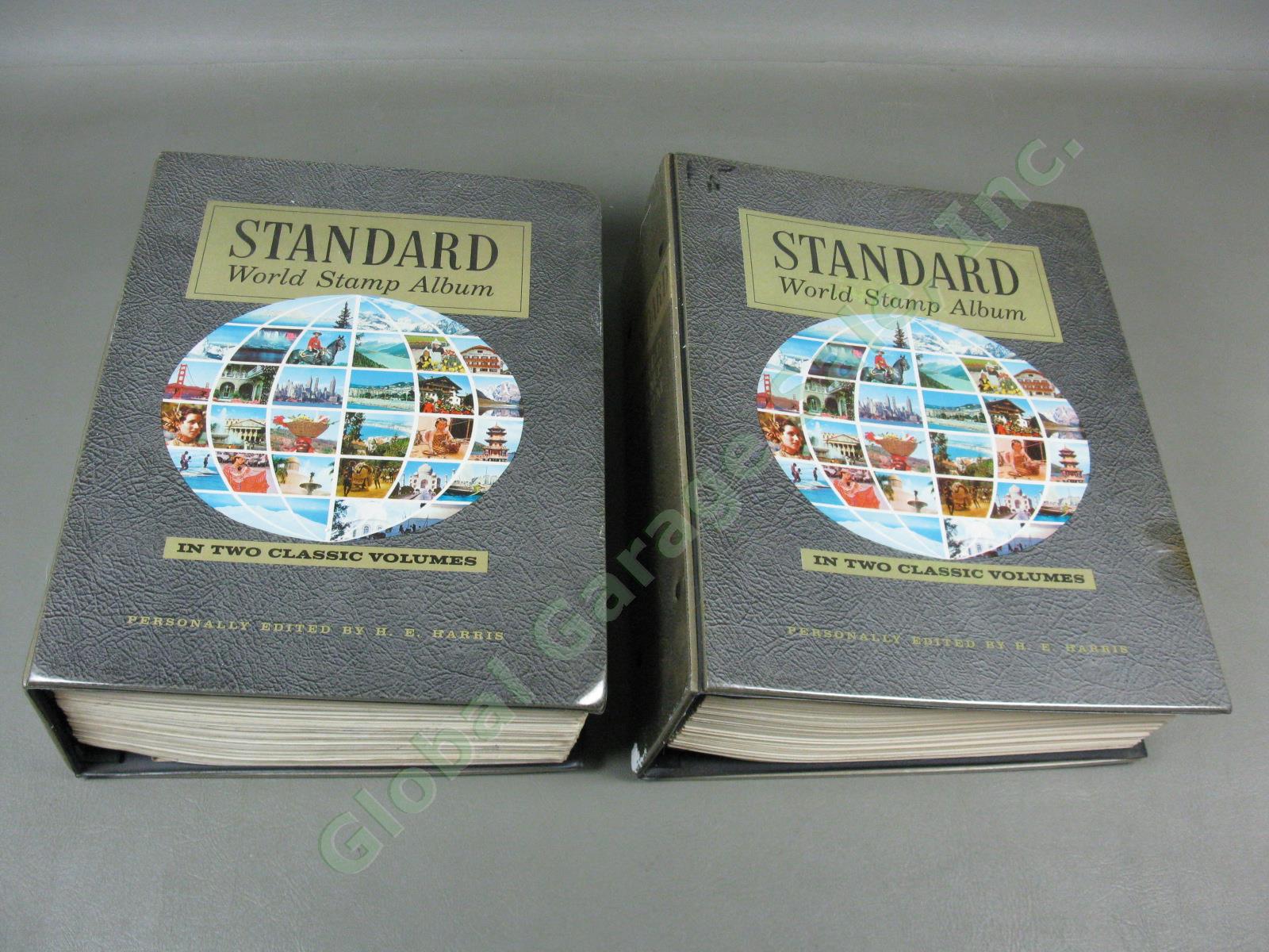 1973 Harris Standard World Stamp Album In Two Volumes With Collection No Reserve