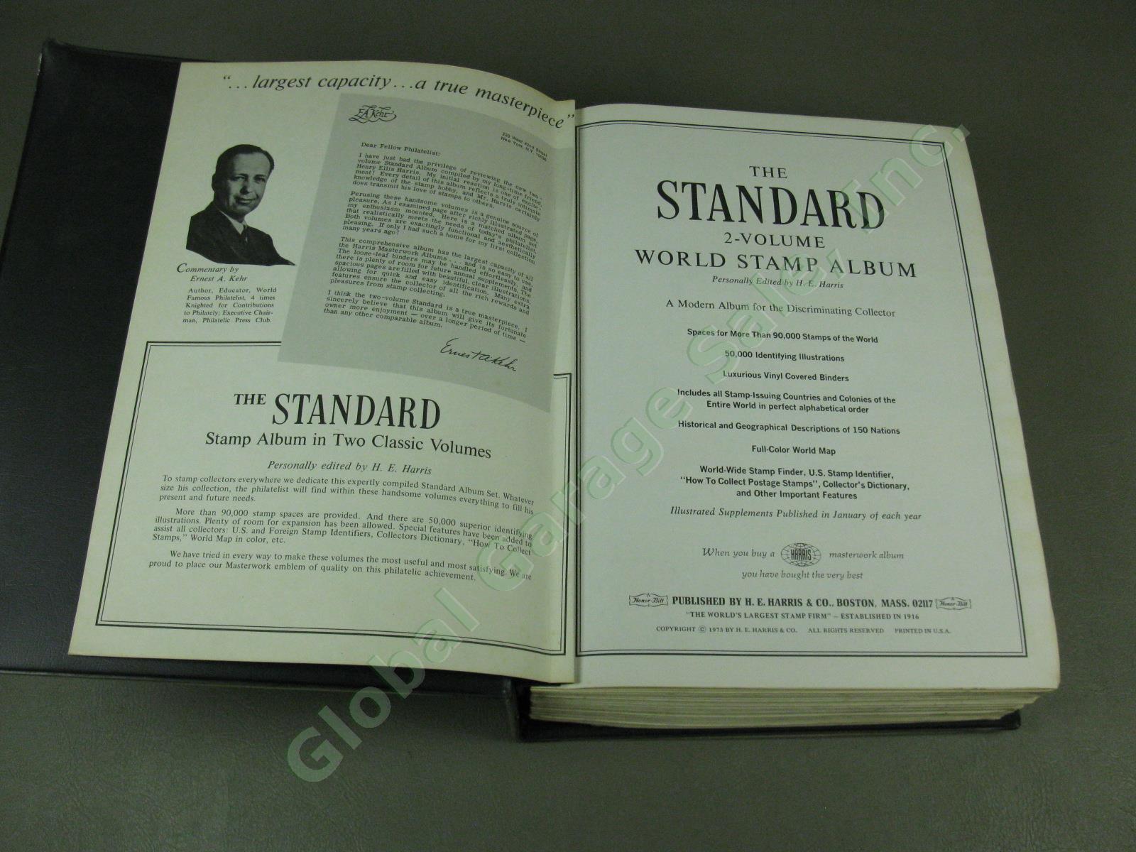 1973 Harris Standard World Stamp Album In Two Volumes With Collection No Reserve 1