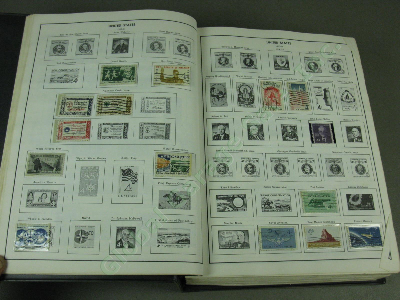 1973 Harris Standard World Stamp Album In Two Volumes With Collection No Reserve 16