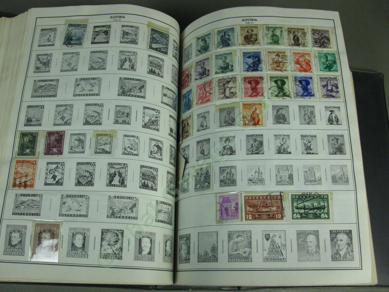 1973 Harris Standard World Stamp Album In Two Volumes With Collection No Reserve 30
