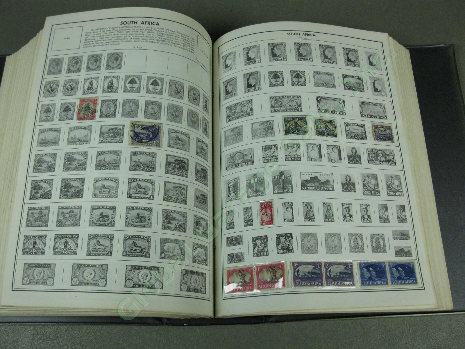 1973 Harris Standard World Stamp Album In Two Volumes With Collection No Reserve 45
