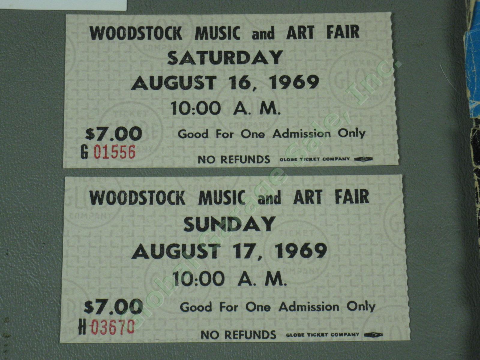 Woodstock Tickets Brochure Flyer Magazine Lot + 1968 Beatles Life Look Avedon NR 1
