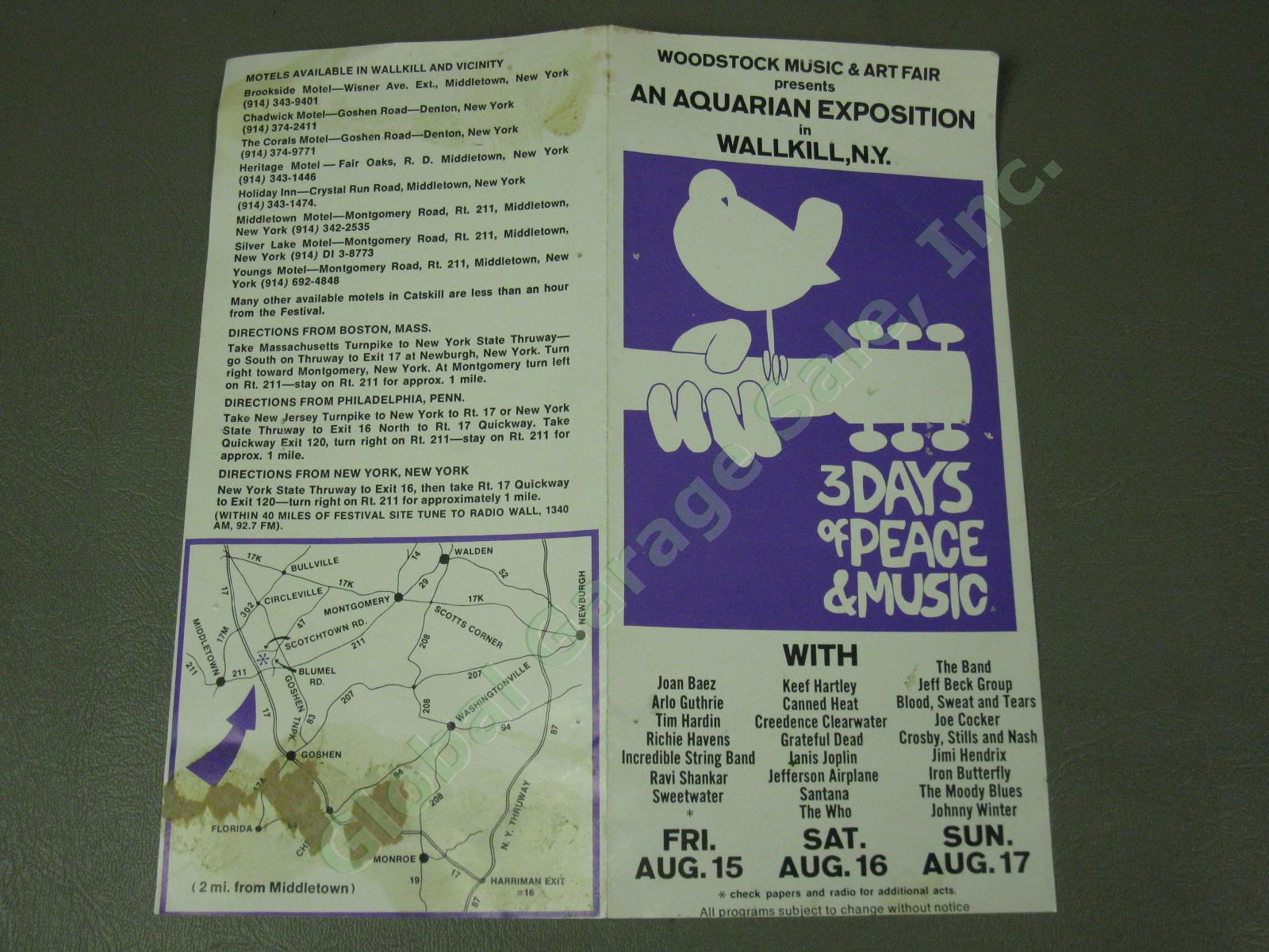 Woodstock Tickets Brochure Flyer Magazine Lot + 1968 Beatles Life Look Avedon NR 5