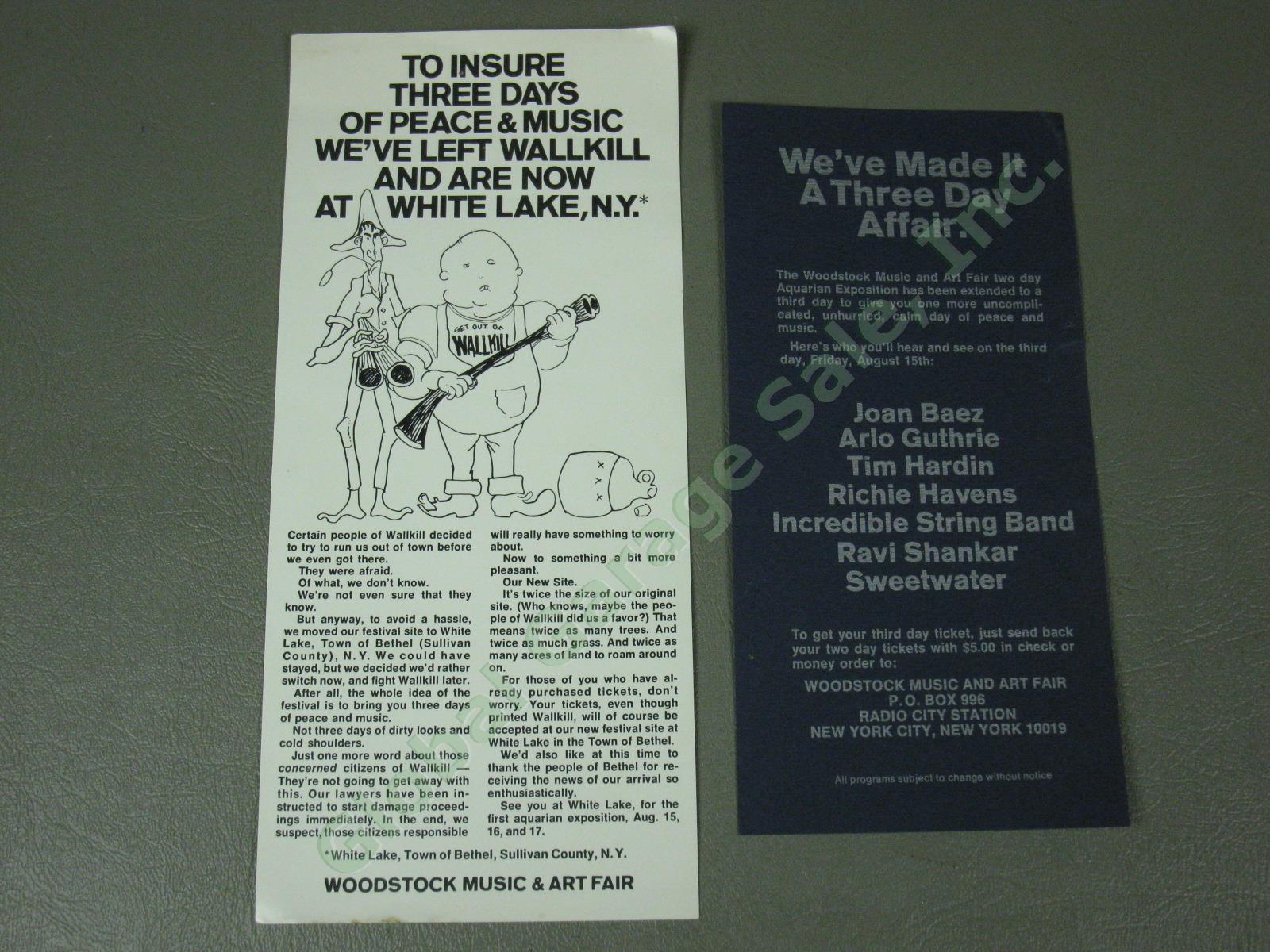 Woodstock Tickets Brochure Flyer Magazine Lot + 1968 Beatles Life Look Avedon NR 7