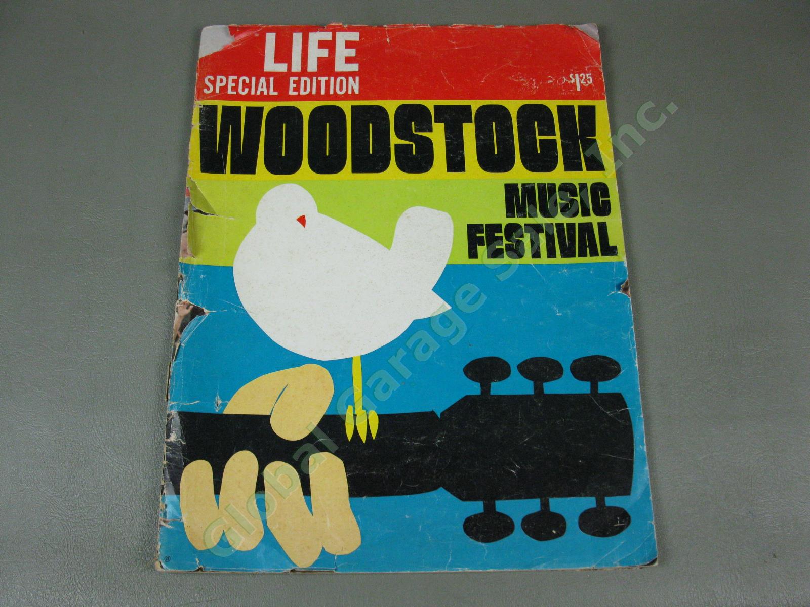 Woodstock Tickets Brochure Flyer Magazine Lot + 1968 Beatles Life Look Avedon NR 9