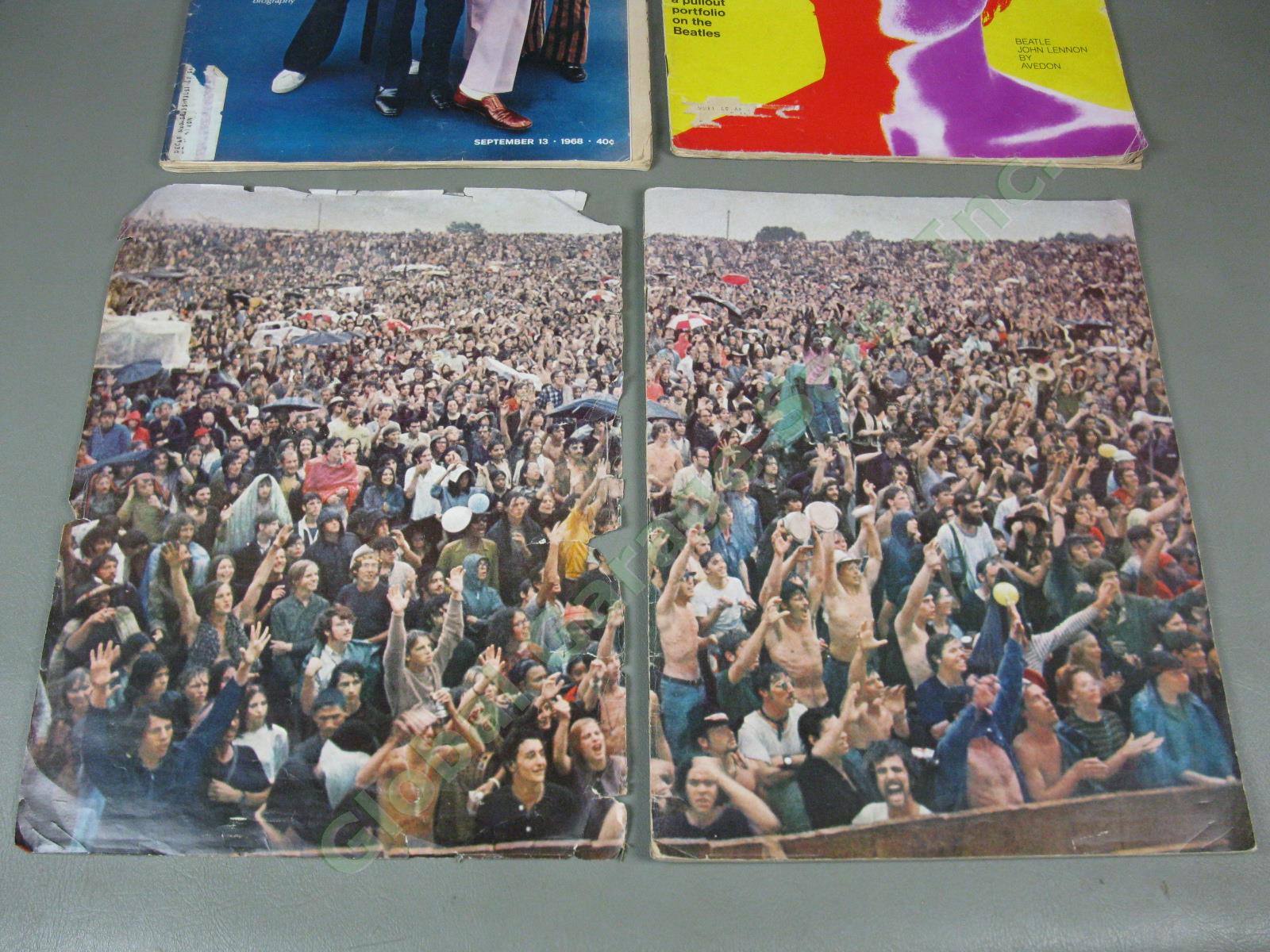 Woodstock Tickets Brochure Flyer Magazine Lot + 1968 Beatles Life Look Avedon NR 10