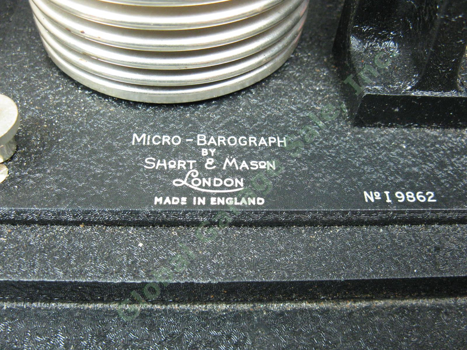Vtg Antique Short &Mason Micro-Barograph Thermograph Barometer Stormograph Works 6