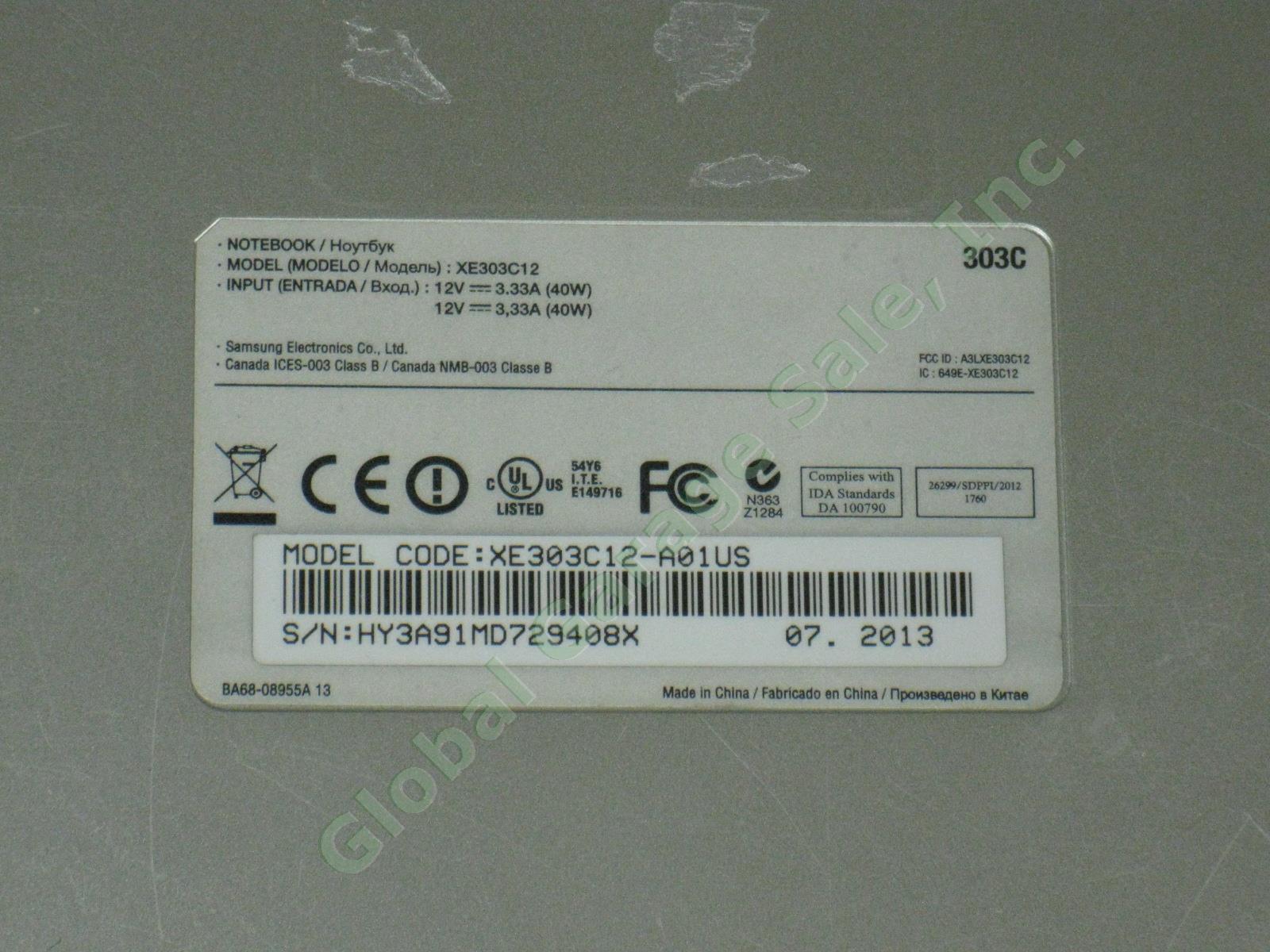 Samsung Chromebook Chrome Netbook Computer XE303C12 11.6" 1.7GHz 2GB RAM 16GB NR 4