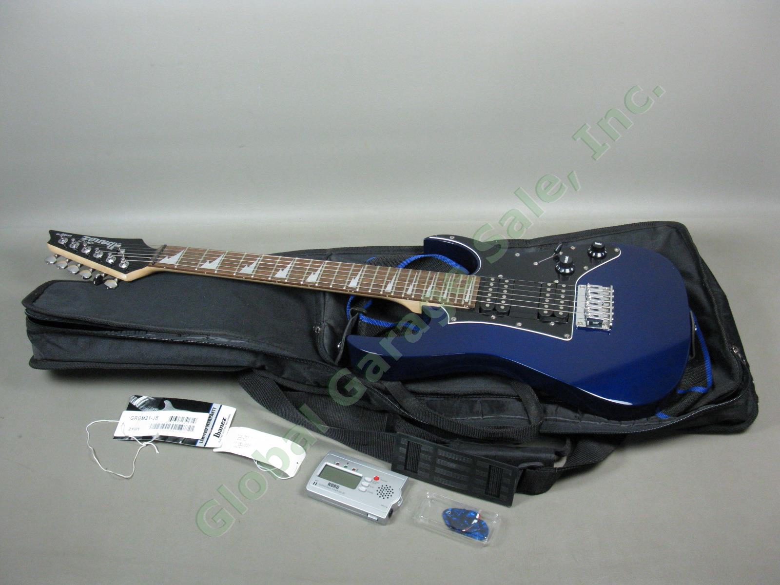 Jewel Blue Ibanez GIO Mikro 3/4 Size Short Scale Electric Guitar Gig Bag Bundle+