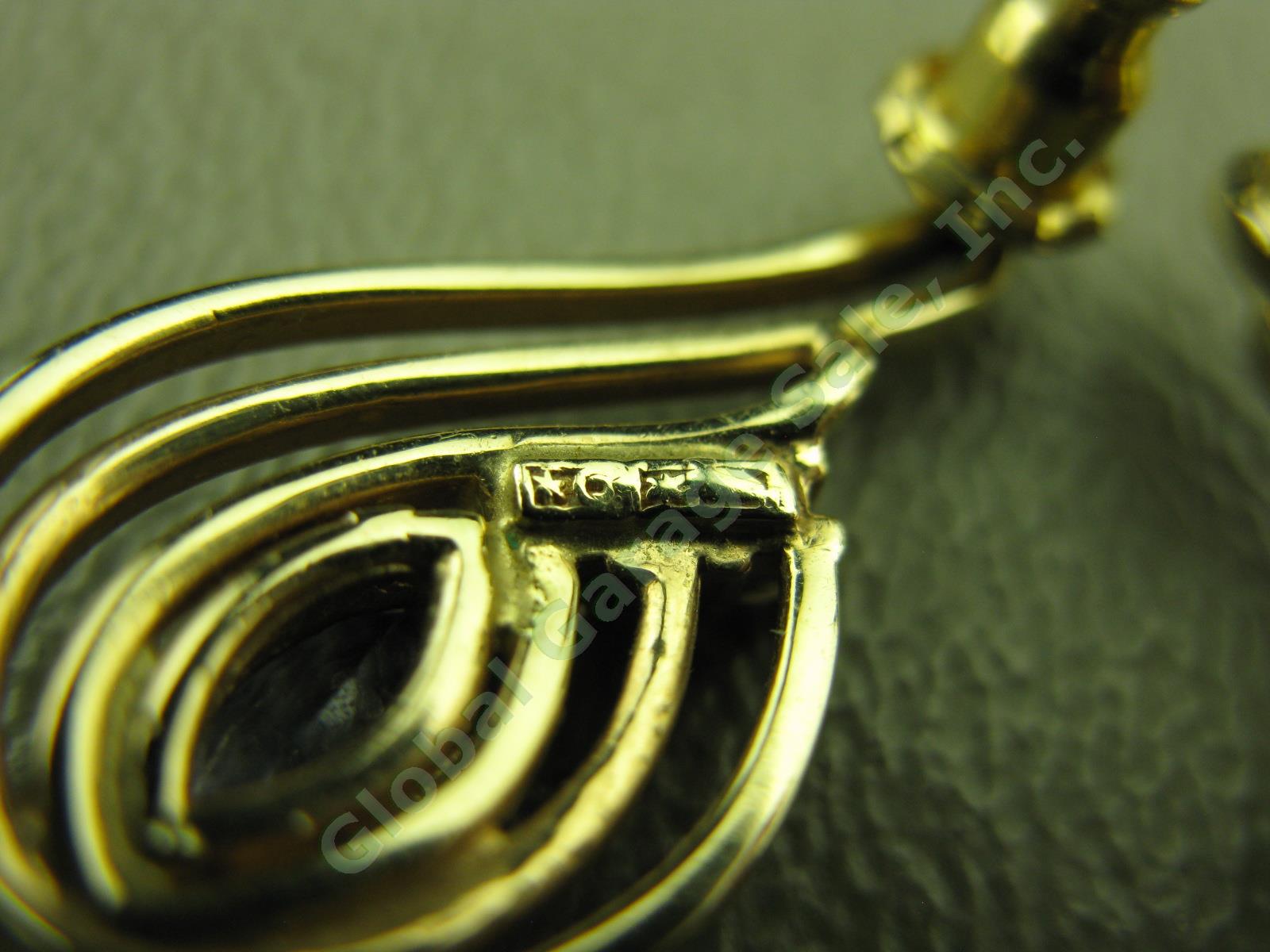 Vtg CRP 10K Yellow Gold Garnet Diamond Ring + Amethyst Earrings Pair Jewelry Lot 8