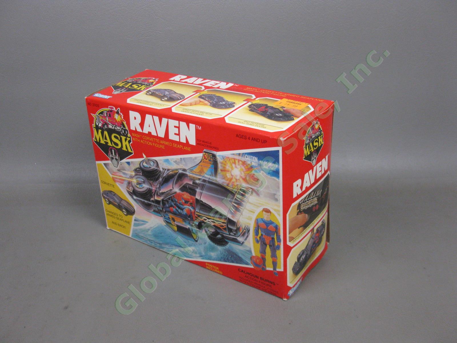 Kenner MASK Raven Corvette Armed Seaplane Vehicle + Calhoun Burns Figure Box Lot