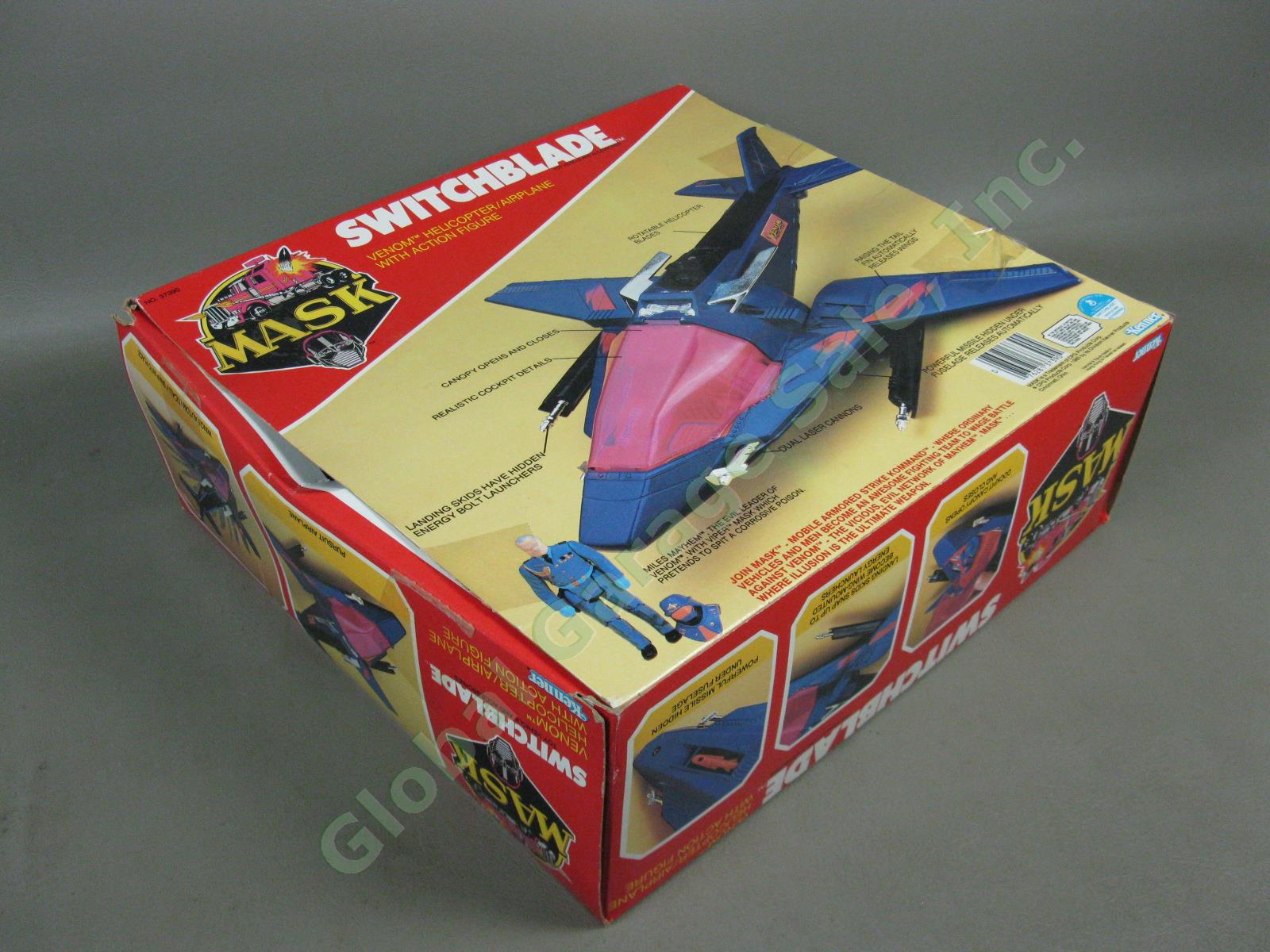 Kenner MASK Switchblade Venom Helicopter Plane Vehicle + Miles Mayhem Figure Box 5
