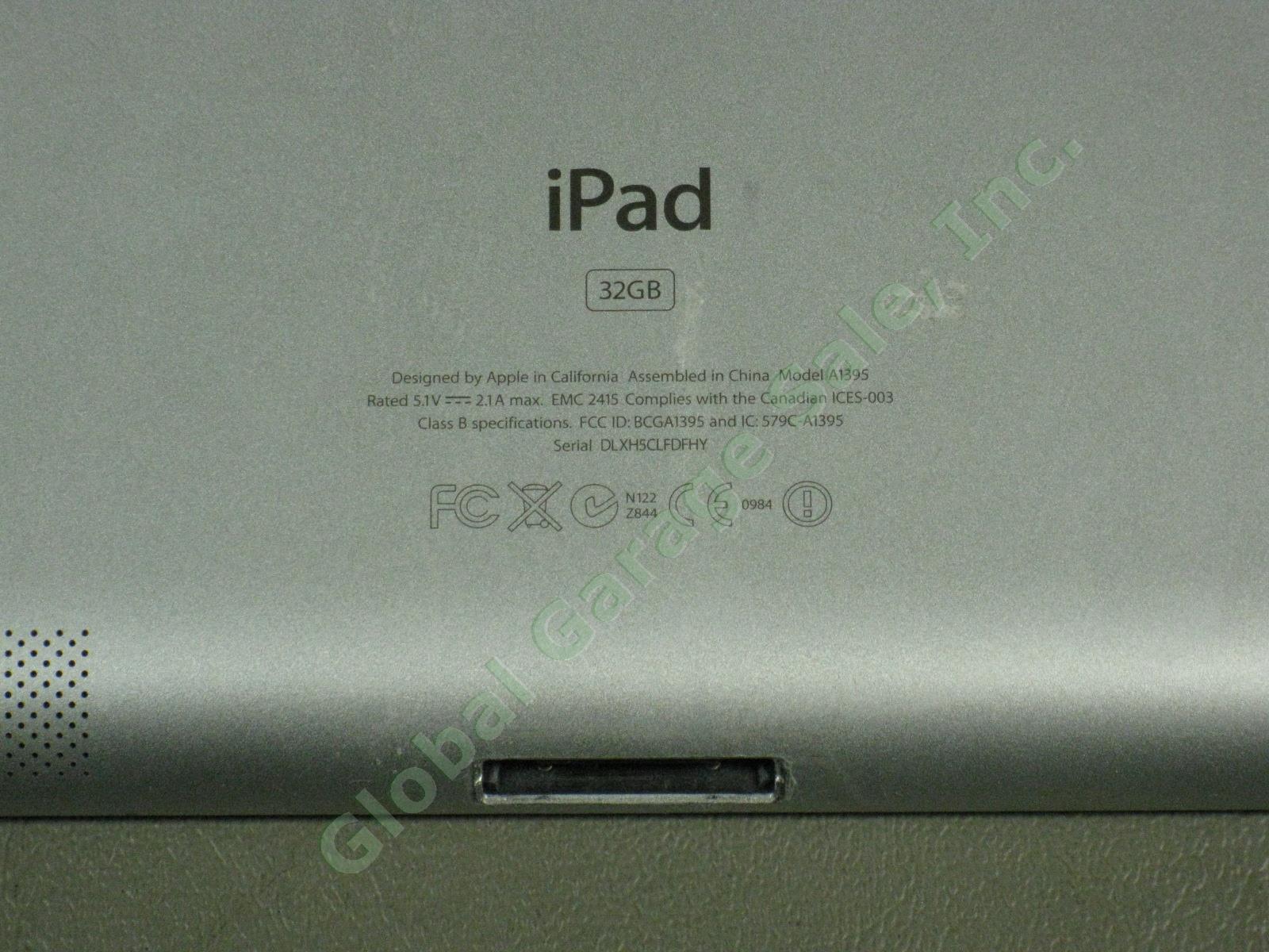 Apple iPad 2 Wifi 32GB Black Tablet MC770LL/A A1395 Works Great Cracked Screen 6