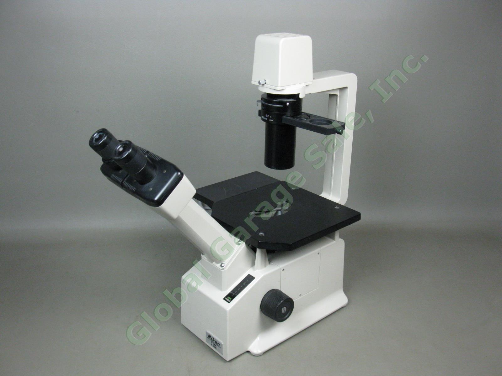 Nikon TMS Inverted Phase Contrast Microscope W/ 4 Objectives DLL 10 Ph 1-2 DL 20 1
