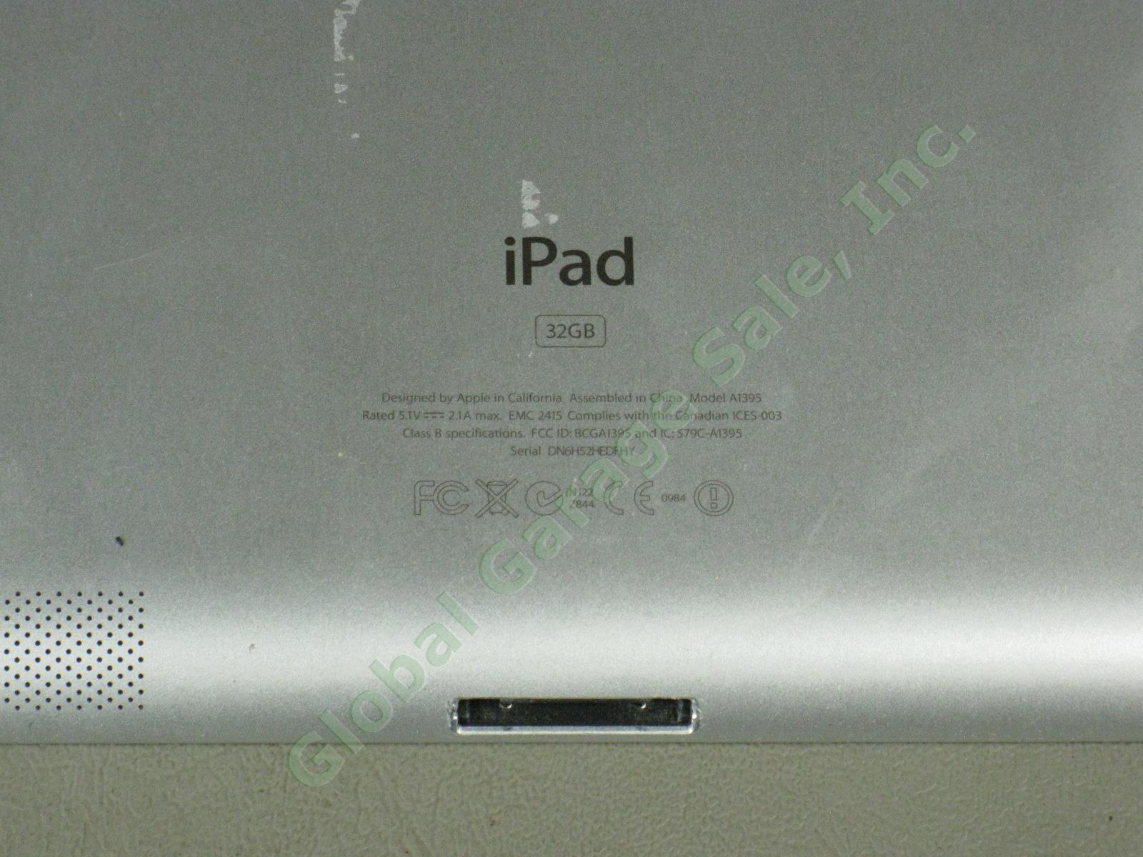 Apple iPad 2 Wifi 32GB Tablet Factory Reset Cracked Screen MC770LL/A A1395 NR! 7