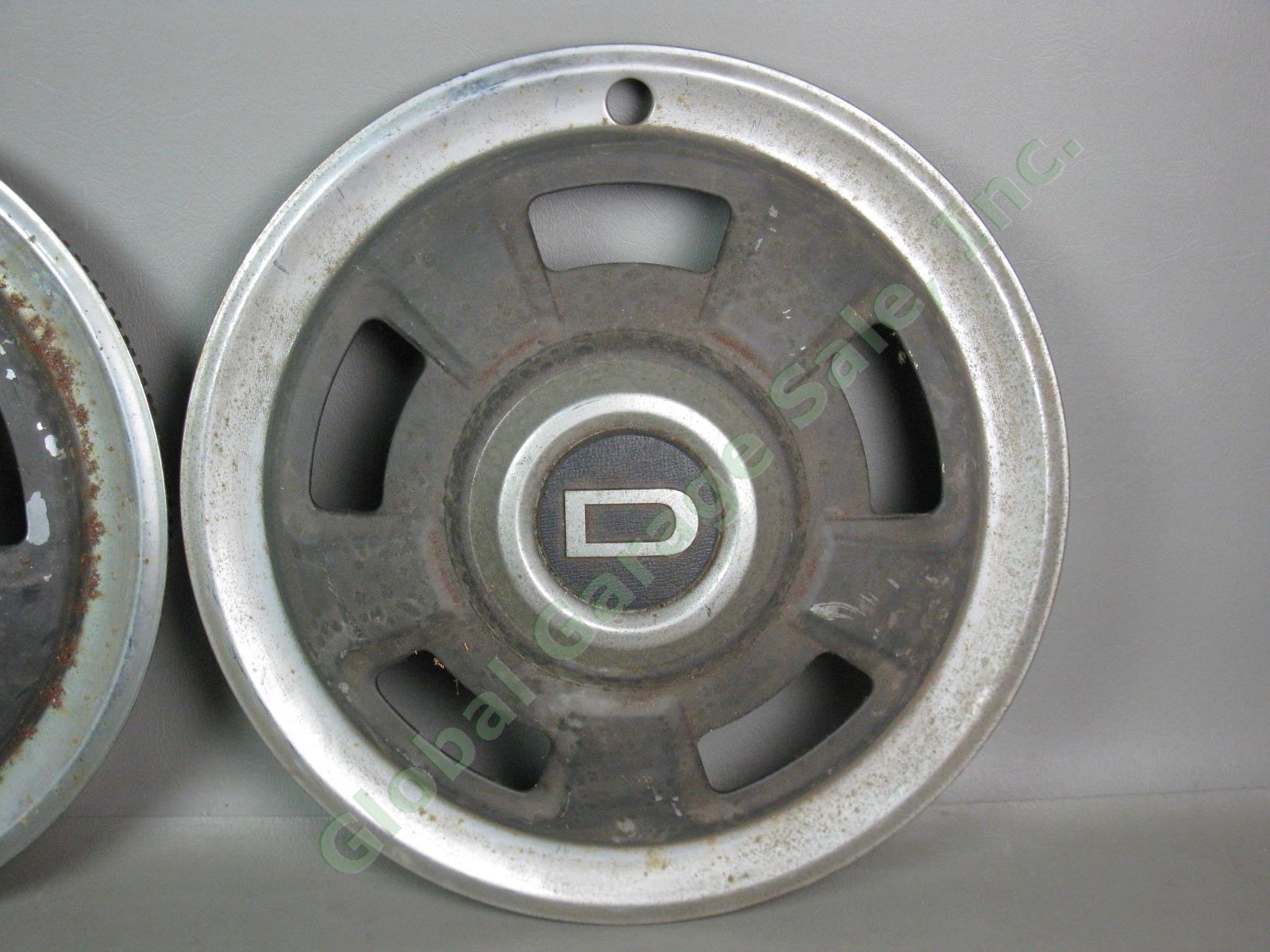 Rare Vtg Pair Original OEM Datsun 240Z D Type 14" Hub Caps Metal Wheel Covers NR 2