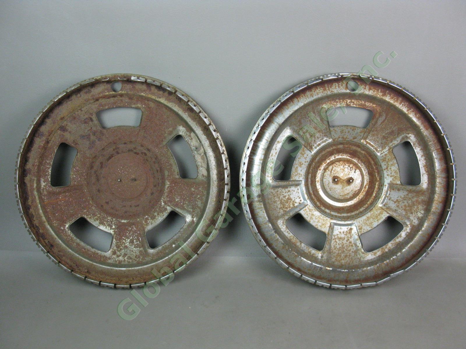 Rare Vtg Pair Original OEM Datsun 240Z D Type 14" Hub Caps Metal Wheel Covers NR 3