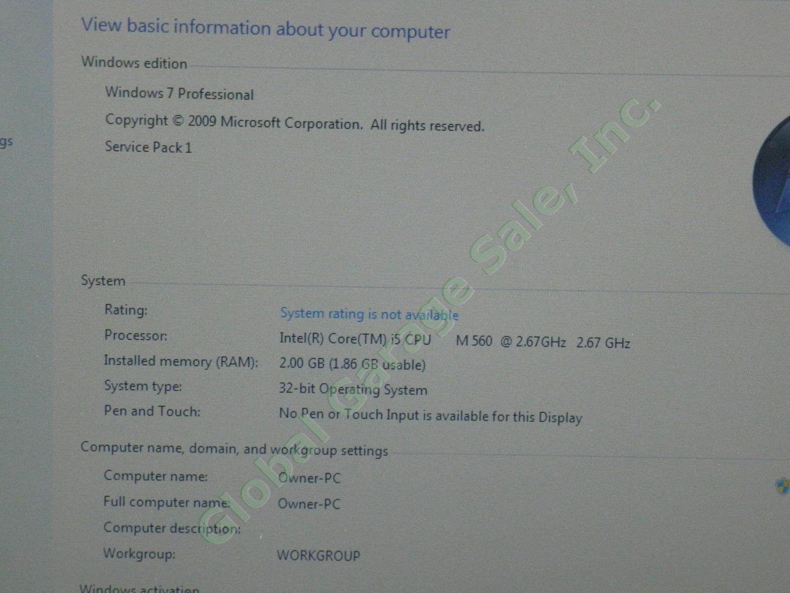 HP 4520s ProBook 15.6" Laptop Computer Intel i5 M560 2.67GHz 2GB RAM Win 7 Pro 1