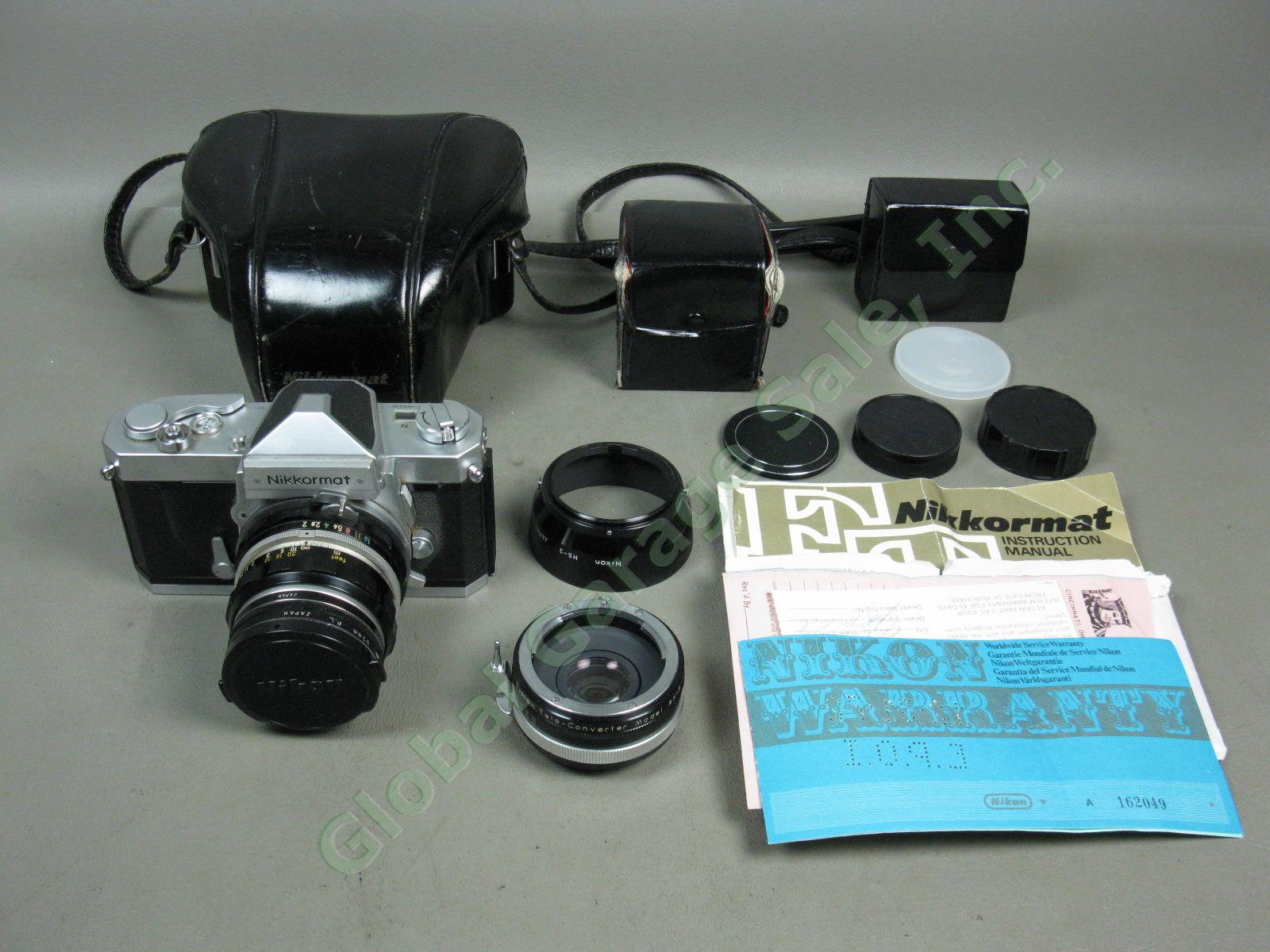 Vtg One Owner 1971 Nikkormat FTN w/Nikkor-H 50mm 1:2 Lens Case Filter Bundle NR!