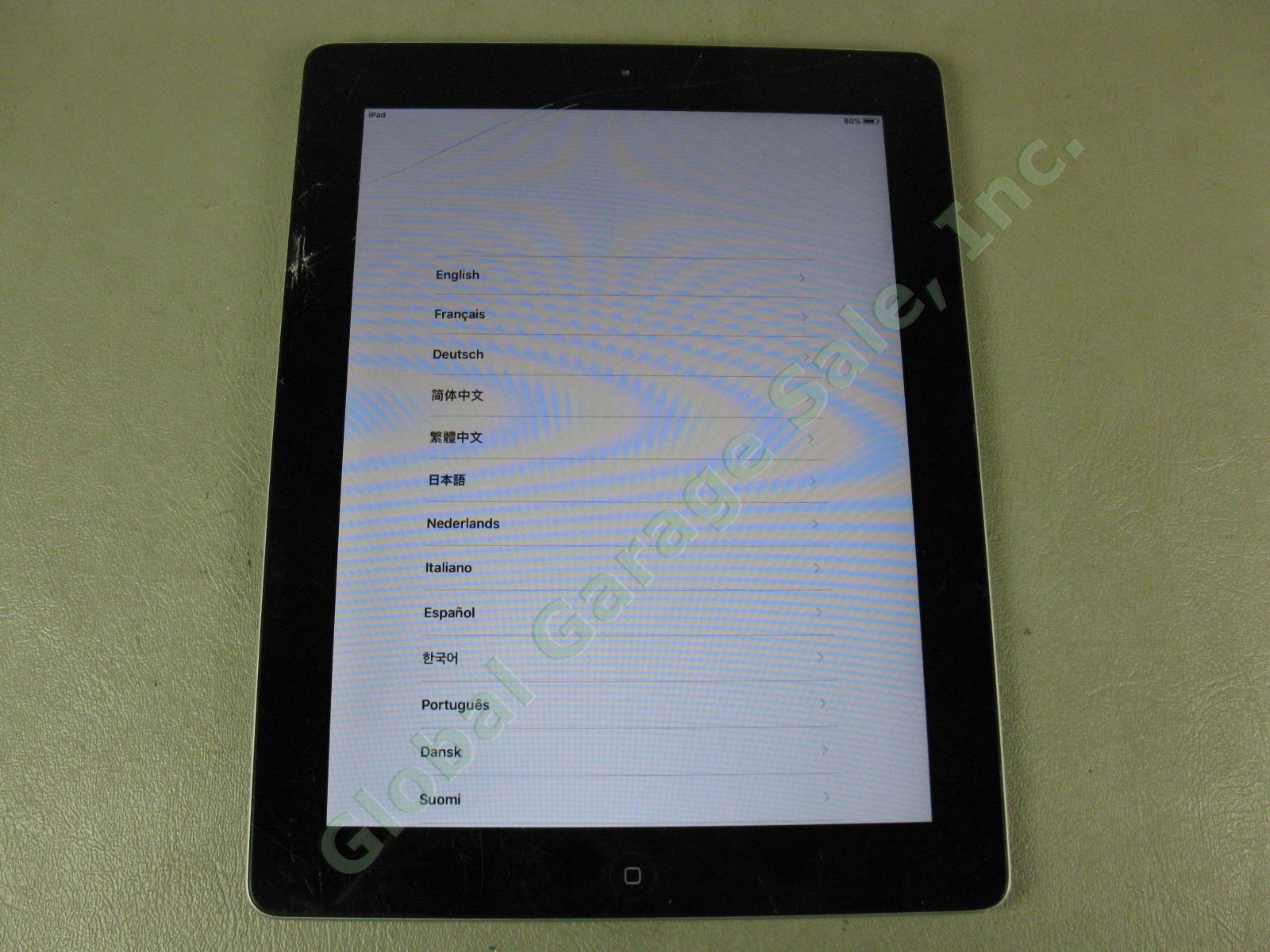 Apple iPad 2 Wifi 32GB Tablet Factory Reset Works Great Cracked Screen A1395 NR! 1