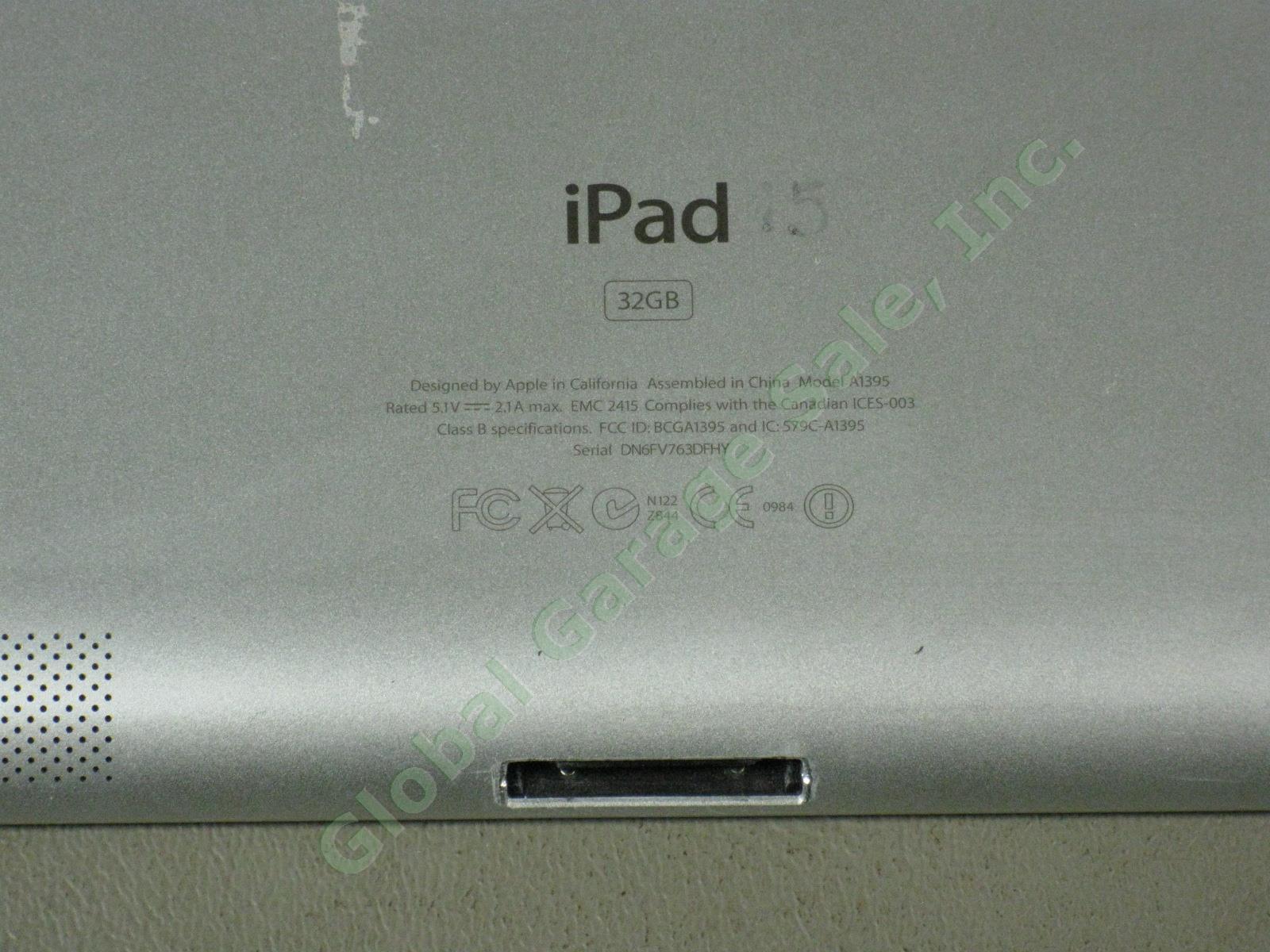 Apple iPad 2 Wifi 32GB Tablet Factory Reset Works Great Cracked Screen A1395 NR! 4