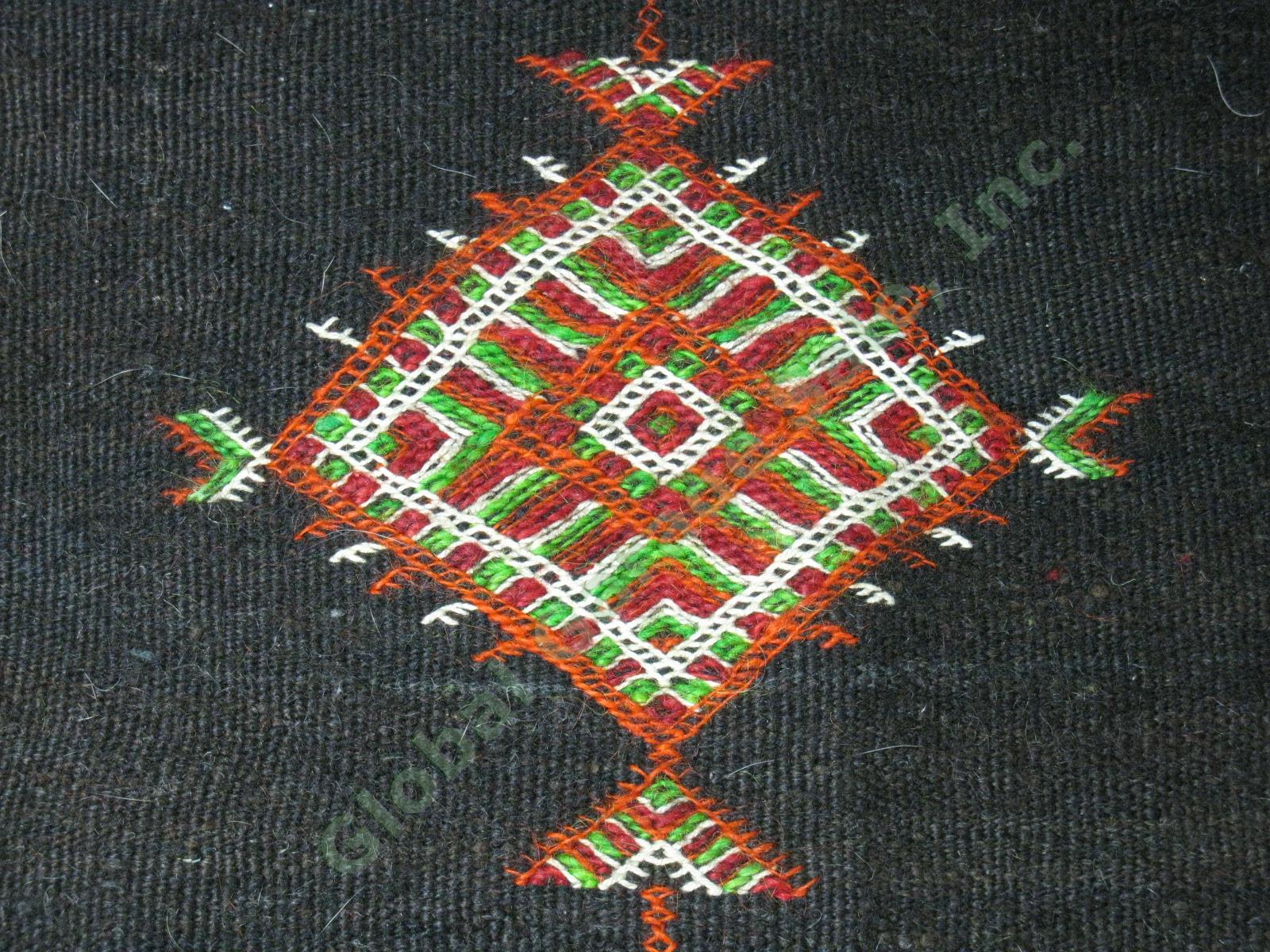 Vtg 1970s Moroccan Berber Tribal Woven Wool Hooded Akhnif Cloak Cape Textile 9